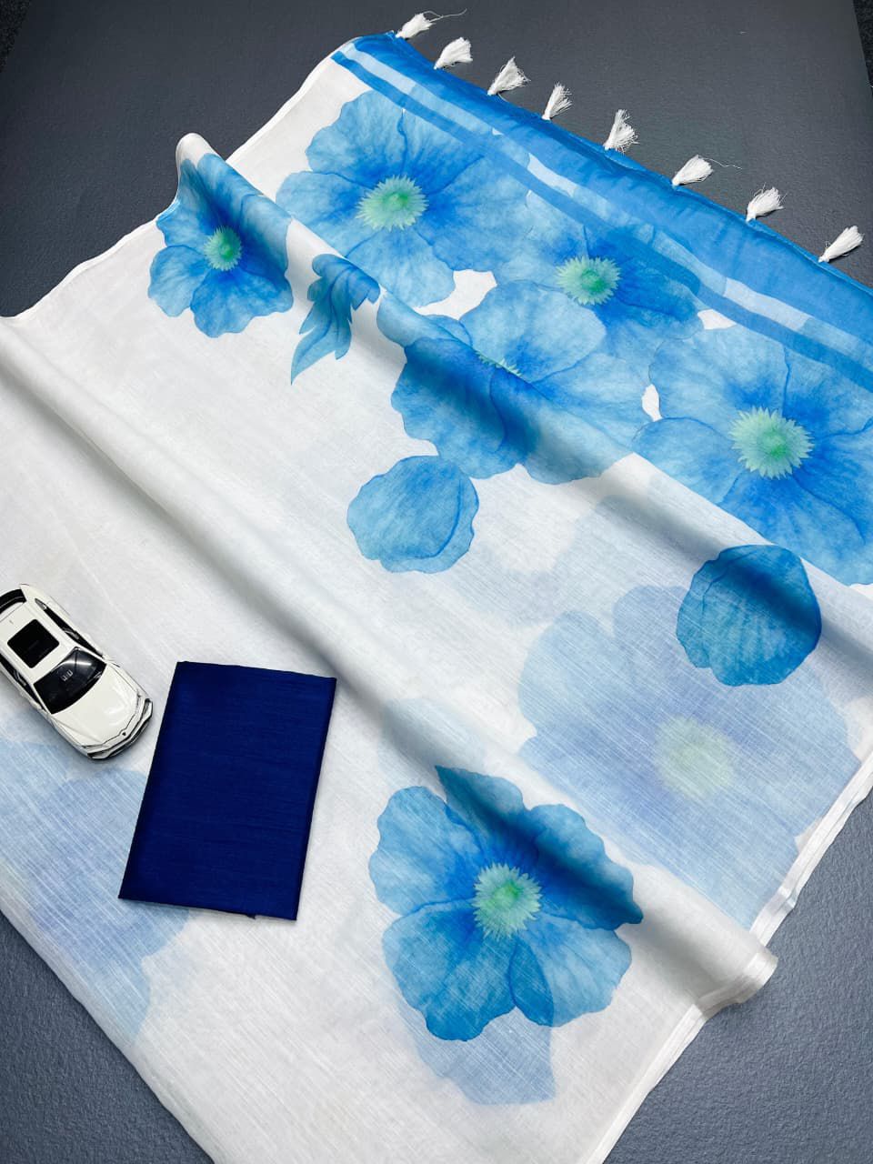 NCO 23 HKP Linen Cotton Digital Printed Saree