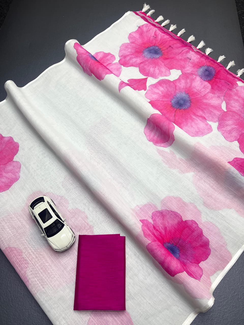 NCO 23 HKP Linen Cotton Digital Printed Saree