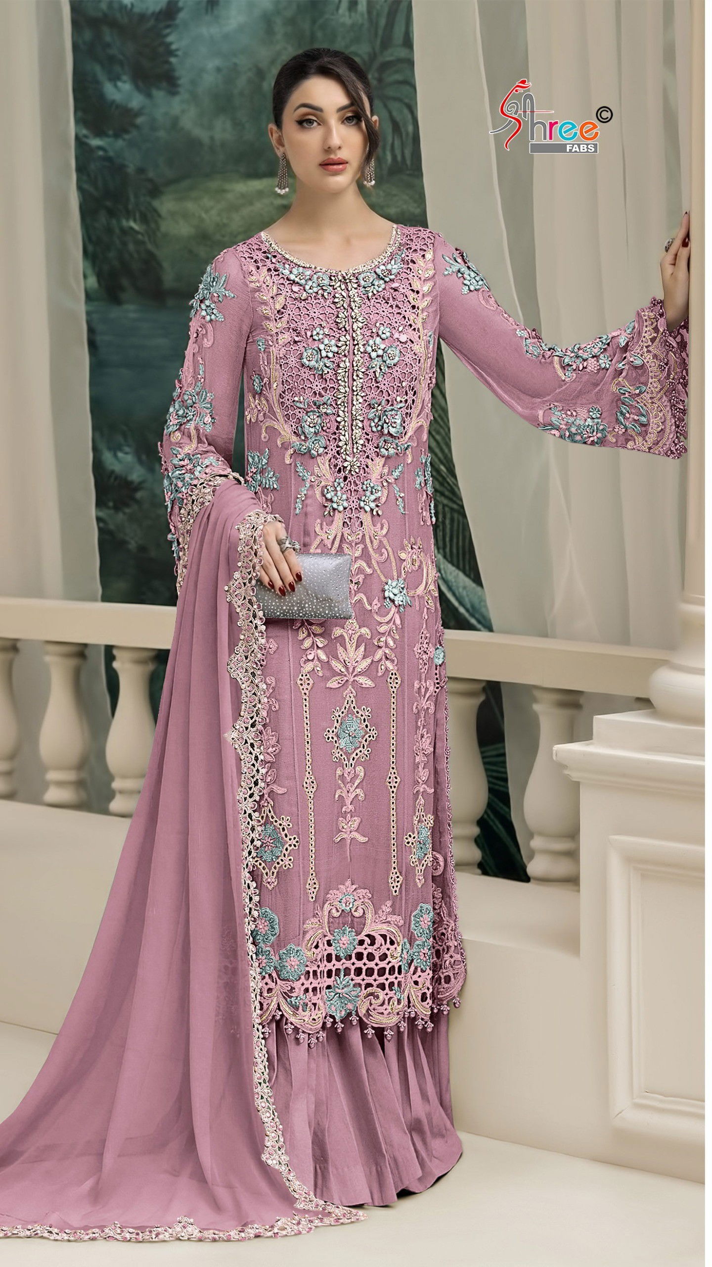 Shree Sf 5564 A To D Chiffon Embroidered Work Paksitani Salwar Kameez