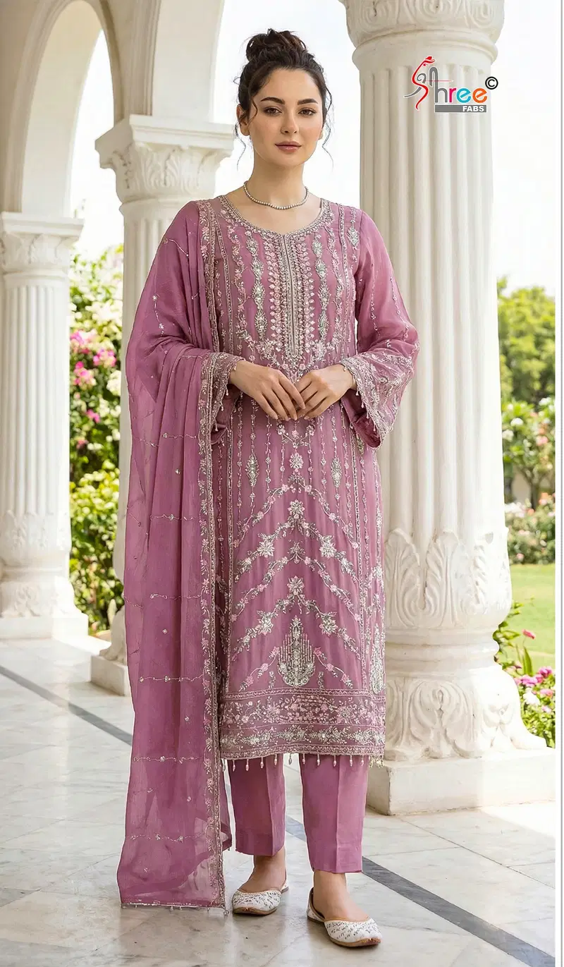 Shree SF 5604 A To D Chiffon Embroidery Work Pakistani Salwar Kameez