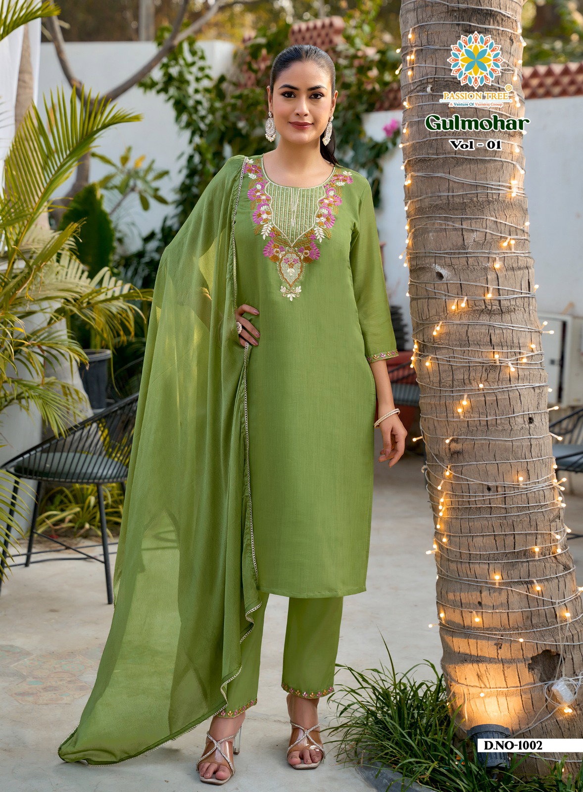 Gulmohar vol 1 By Passion Tree Straight Top With Pant And Dupatta Collection