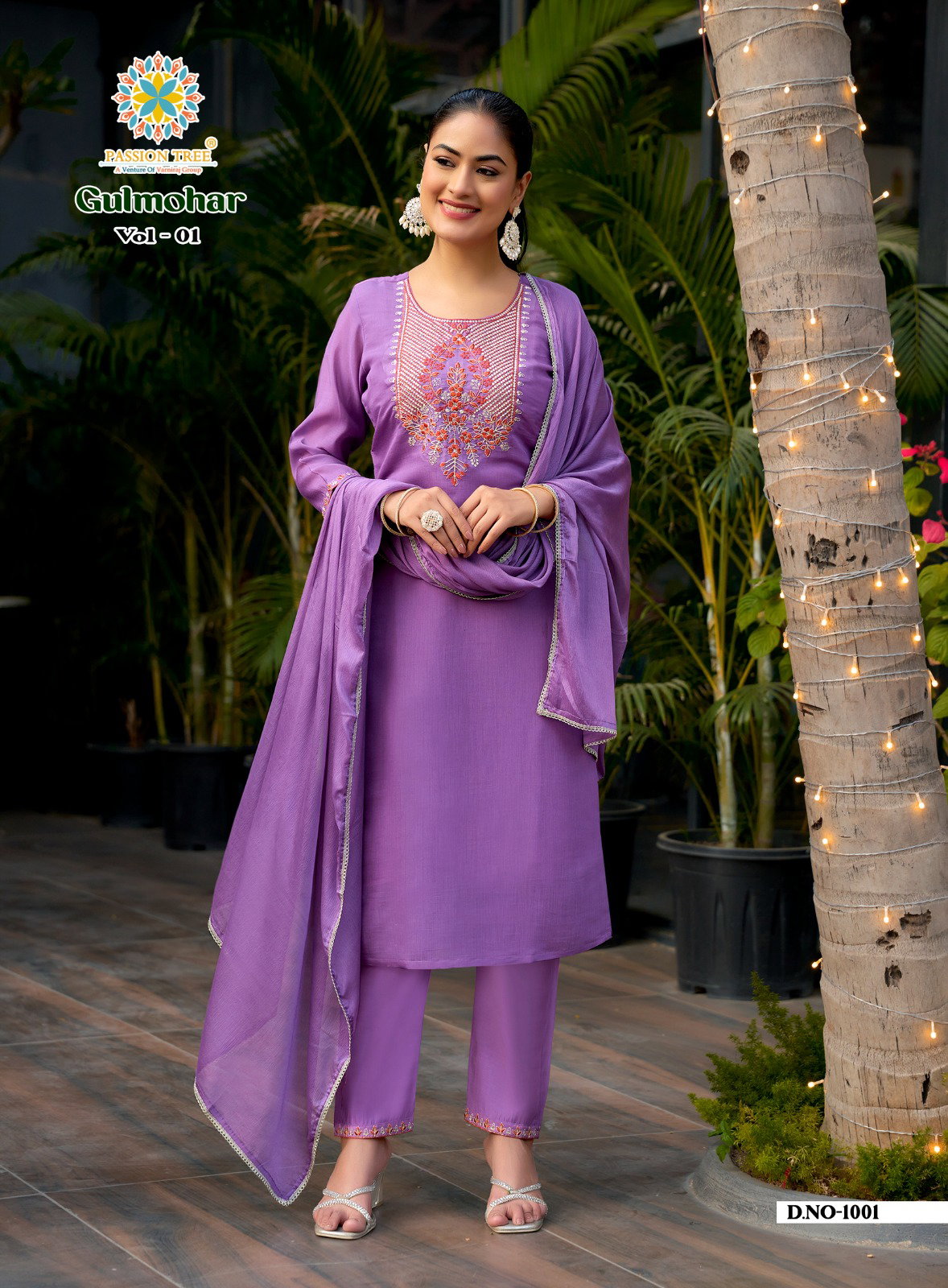 Gulmohar vol 1 By Passion Tree Straight Top With Pant And Dupatta Collection