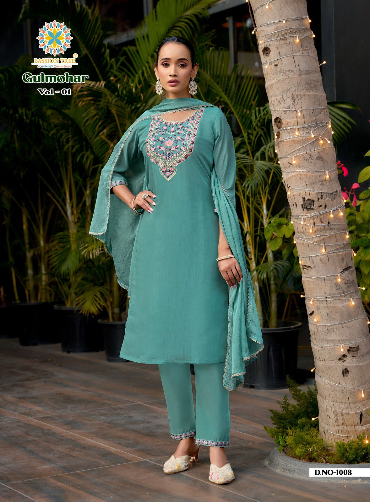 Gulmohar vol 1 By Passion Tree Straight Top With Pant And Dupatta Collection