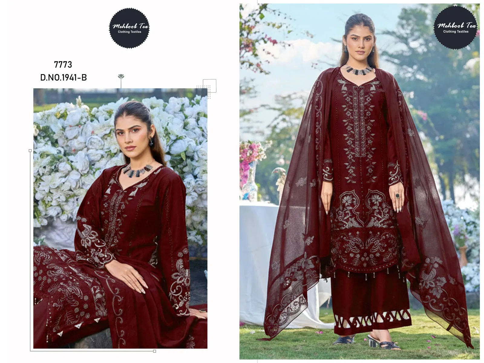 Mehboob Tex 1941 A And B Cotton With Embroidery Work Pakistani Salwar Kameez