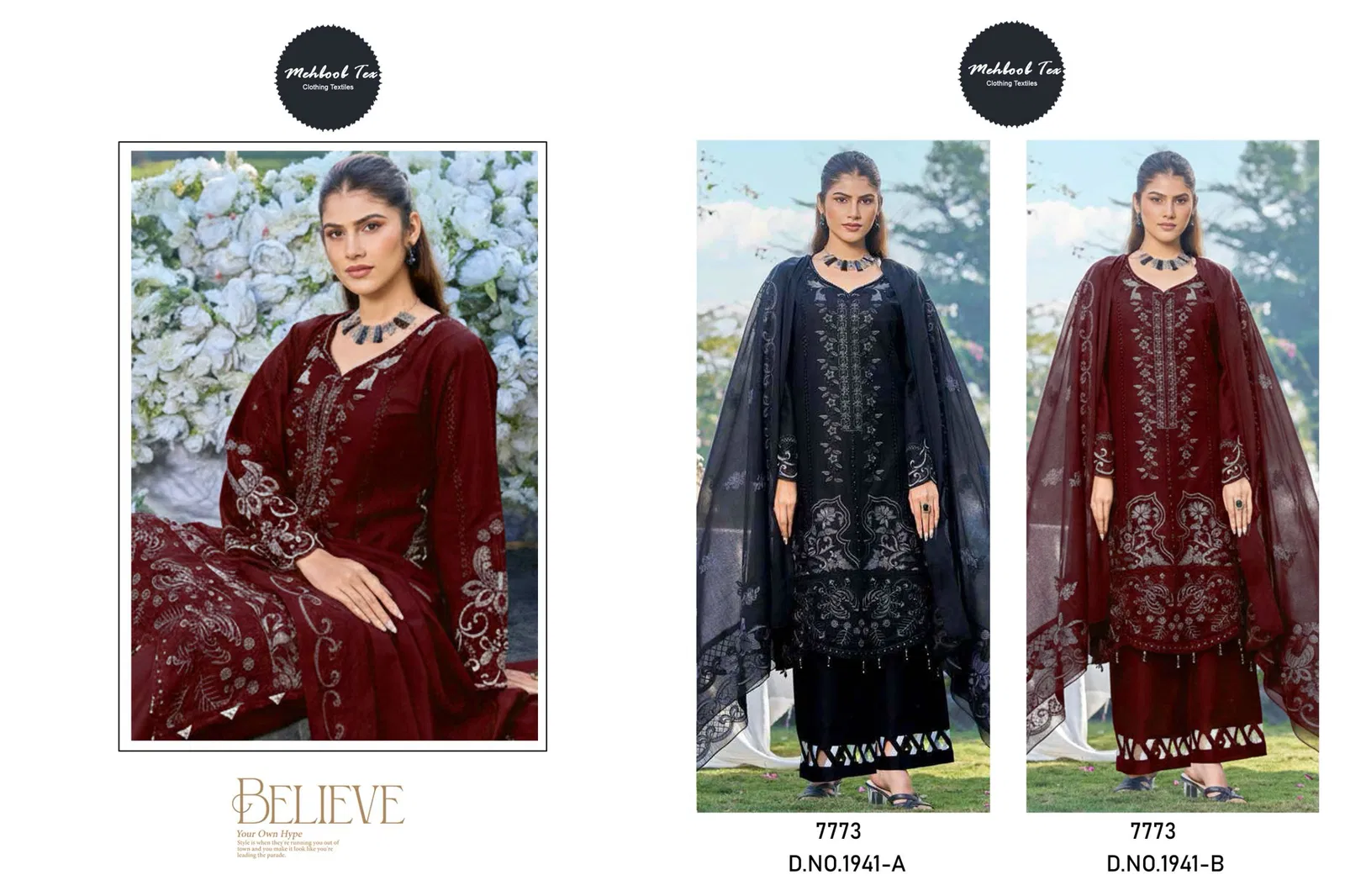Mehboob Tex 1941 A And B Cotton With Embroidery Work Pakistani Salwar Kameez