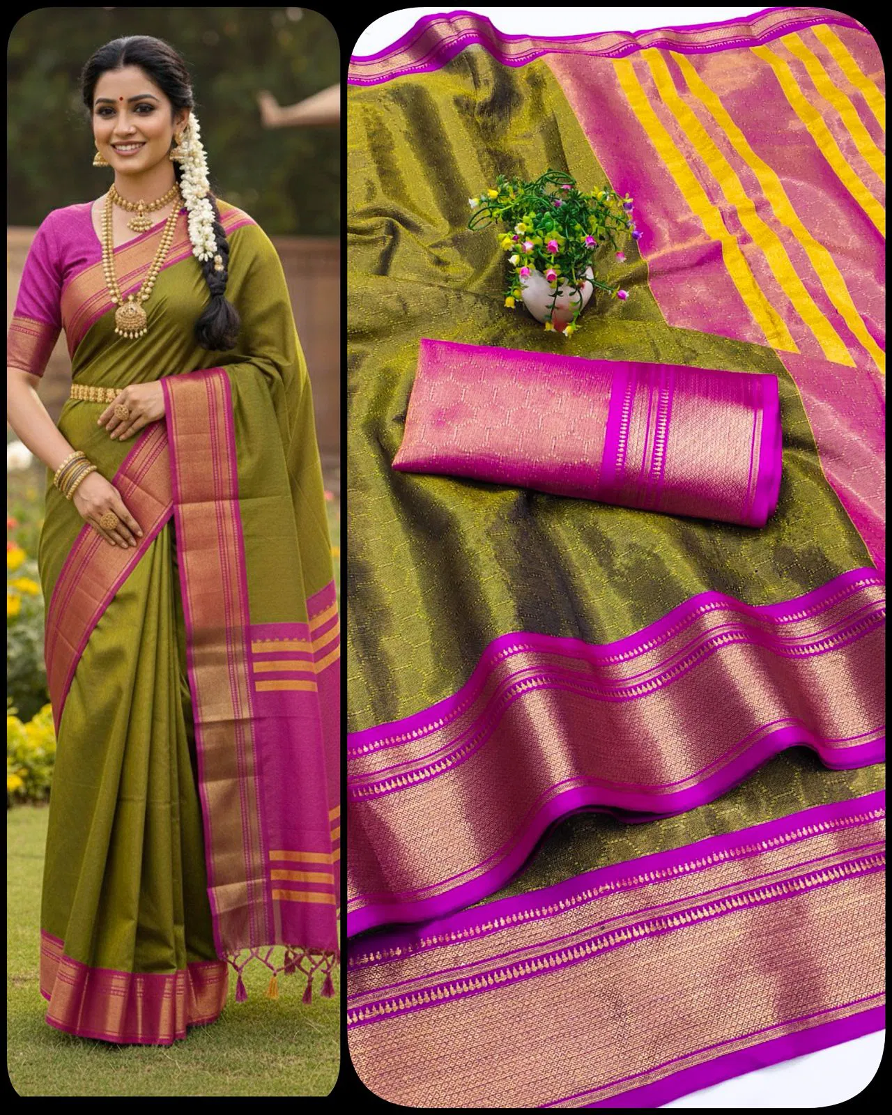 Aab Khan Football Kanchivaram Silk With Zari Pattern Saree Collection
