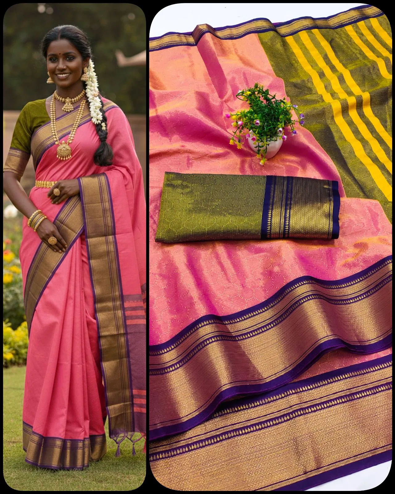 Aab Khan Football Kanchivaram Silk With Zari Pattern Saree Collection