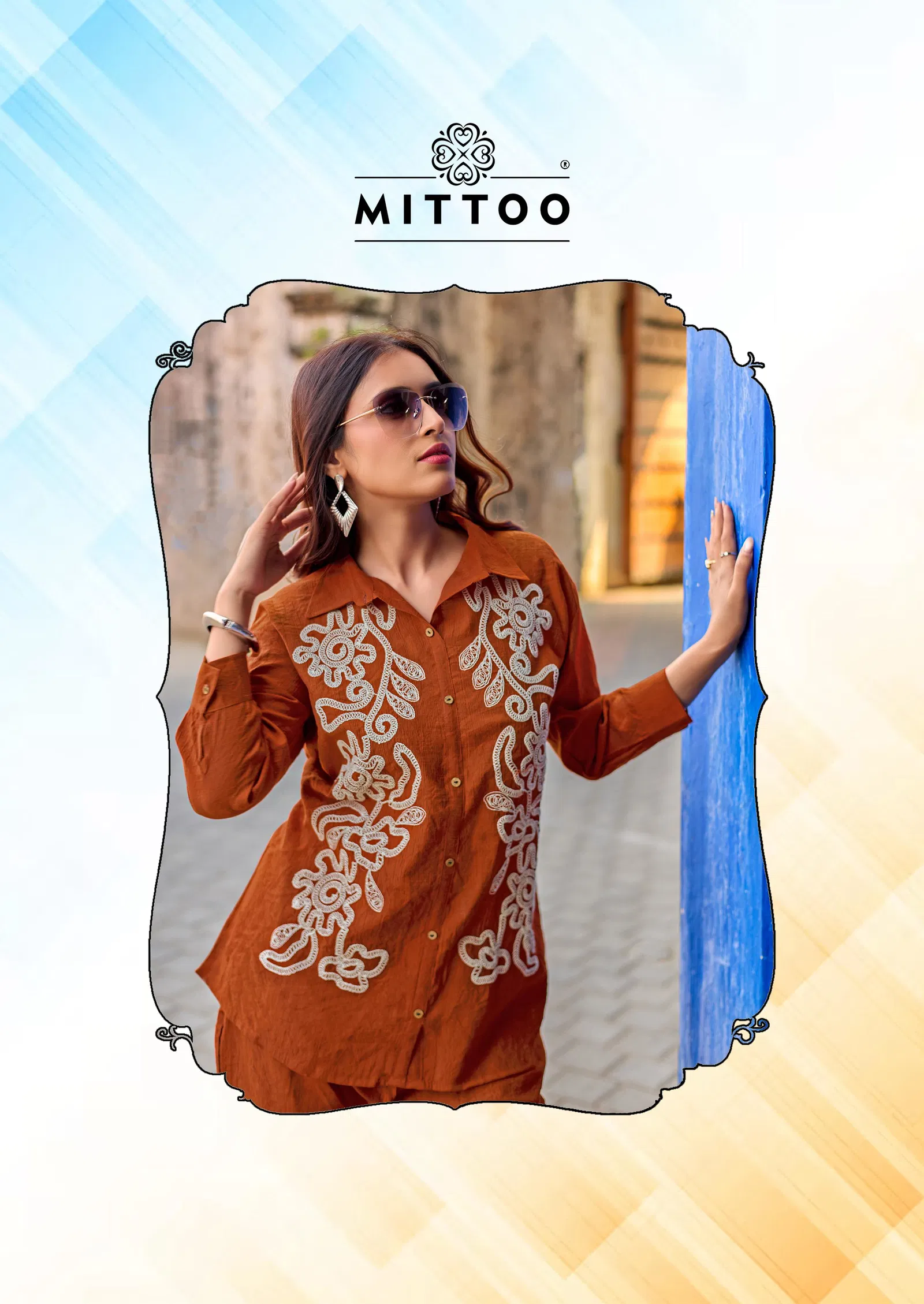 Mittoo Fantasy Viscose Threadwork Stylish Wear Co Ord Set Collection