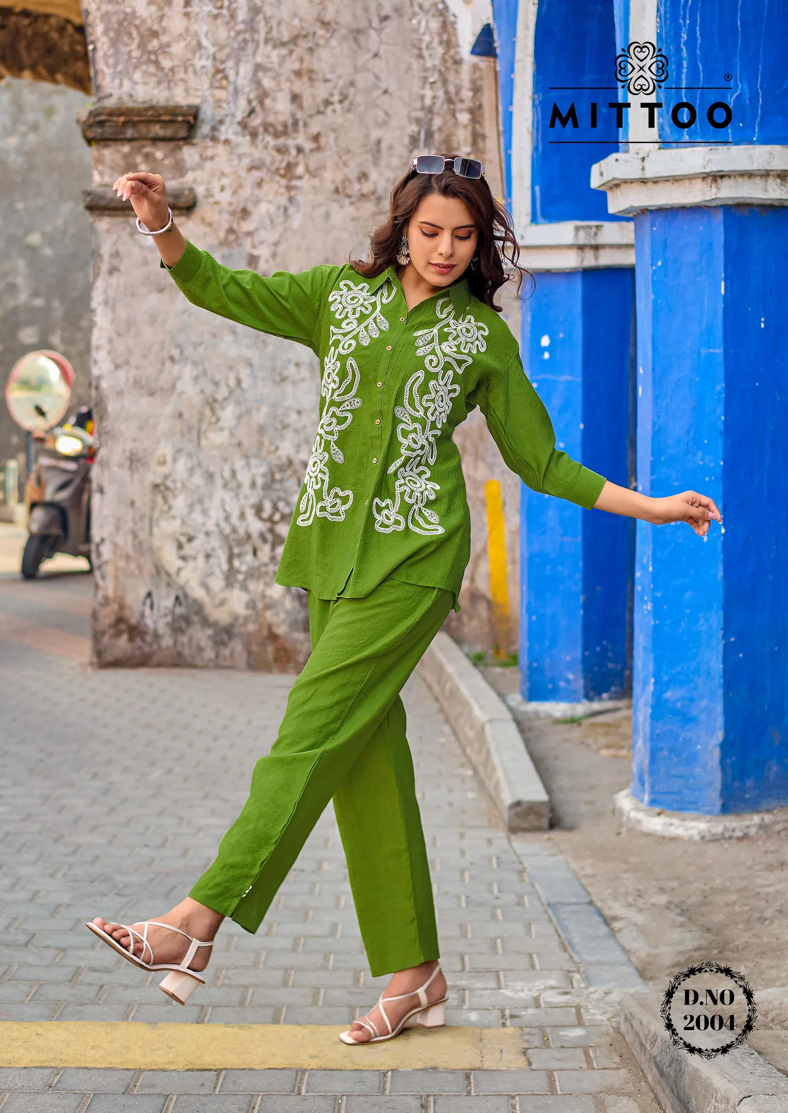 Mittoo Fantasy Viscose Threadwork Stylish Wear Co Ord Set Collection