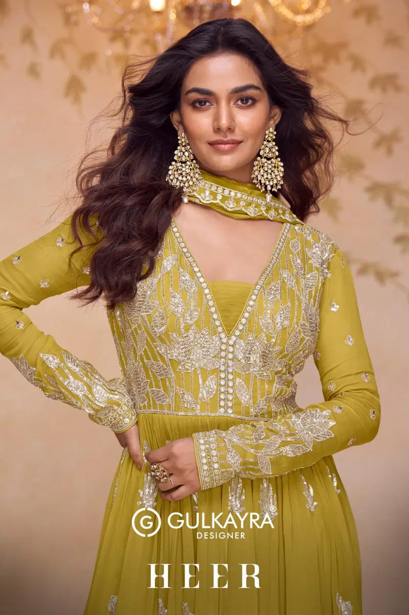 Gulkayra Heer Chinon With Embroidery Work Designer Salwar Kameez Collection