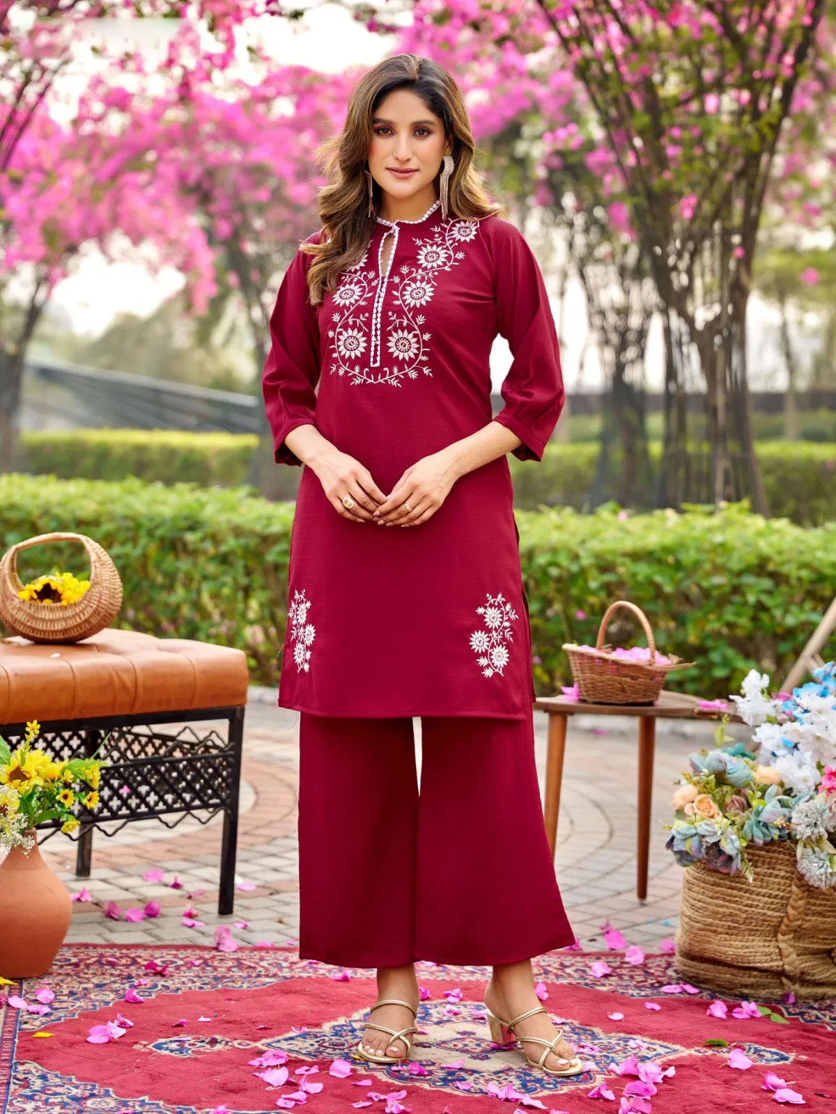Naisha K 702 Viscose With Work Casual Wear Co Ord Set Collection