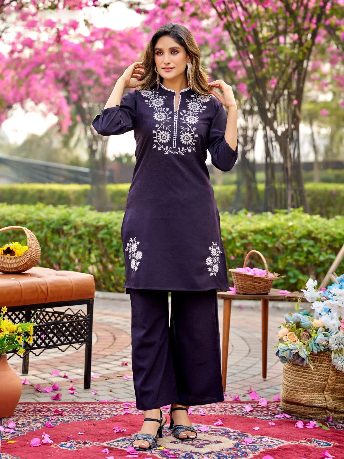 Naisha K 702 Viscose With Work Casual Wear Co Ord Set Collection