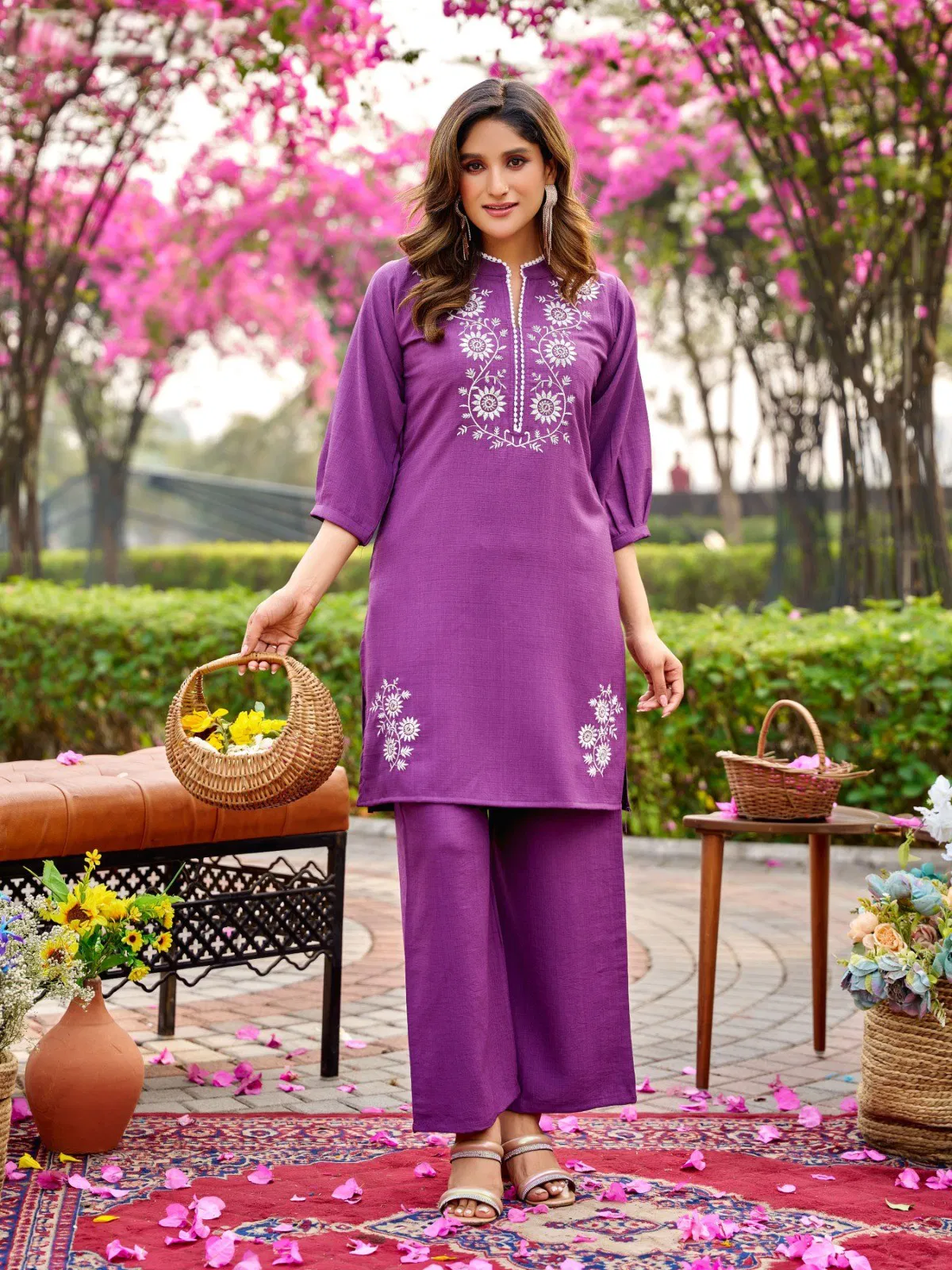 Naisha K 702 Viscose With Work Casual Wear Co Ord Set Collection