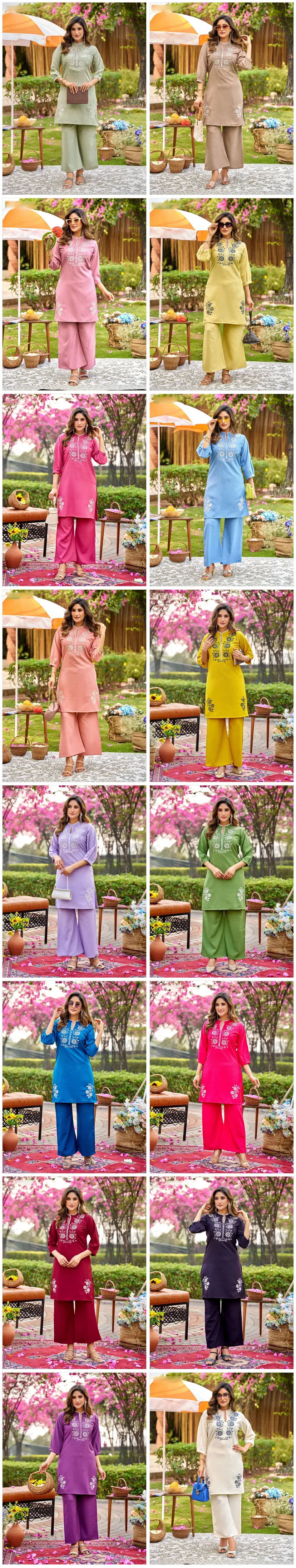 Naisha K 702 Viscose With Work Casual Wear Co Ord Set Collection
