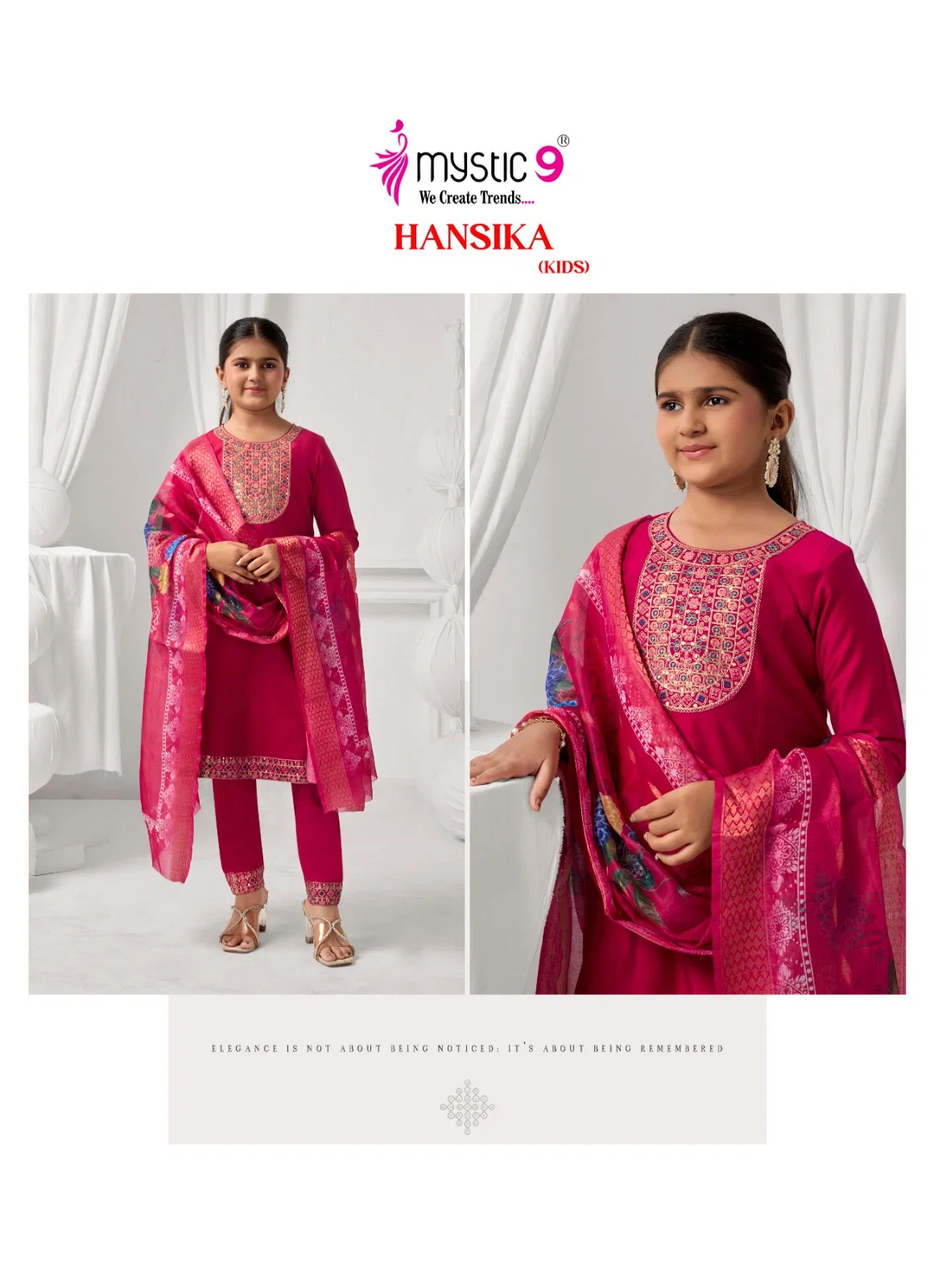 Mystic 9 Hansika vol 2 Heavy Gadhval Top With Bottom And Dupatta Kids Collection