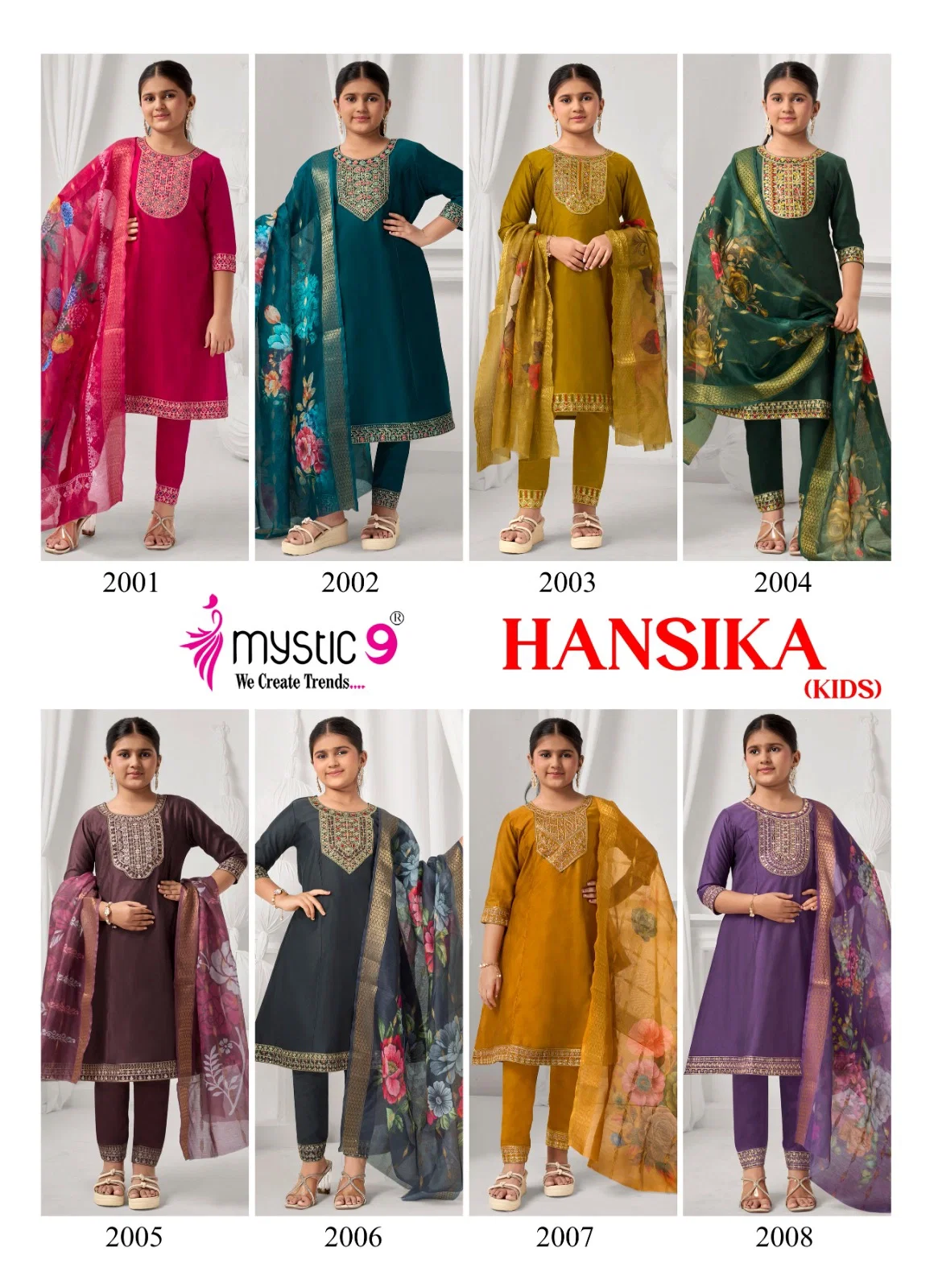 Mystic 9 Hansika vol 2 Heavy Gadhval Top With Bottom And Dupatta Kids Collection