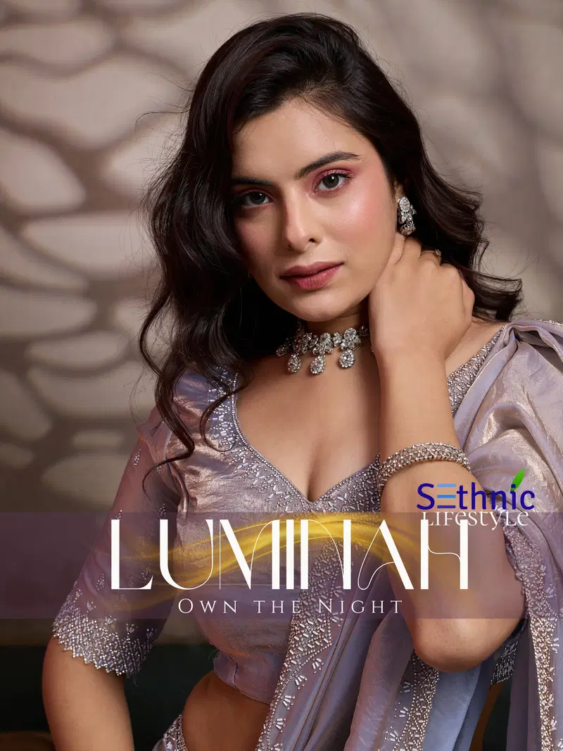 Sethnic Luminah Velvet Satin With Zarkan Border Party Wear Saree Collection
