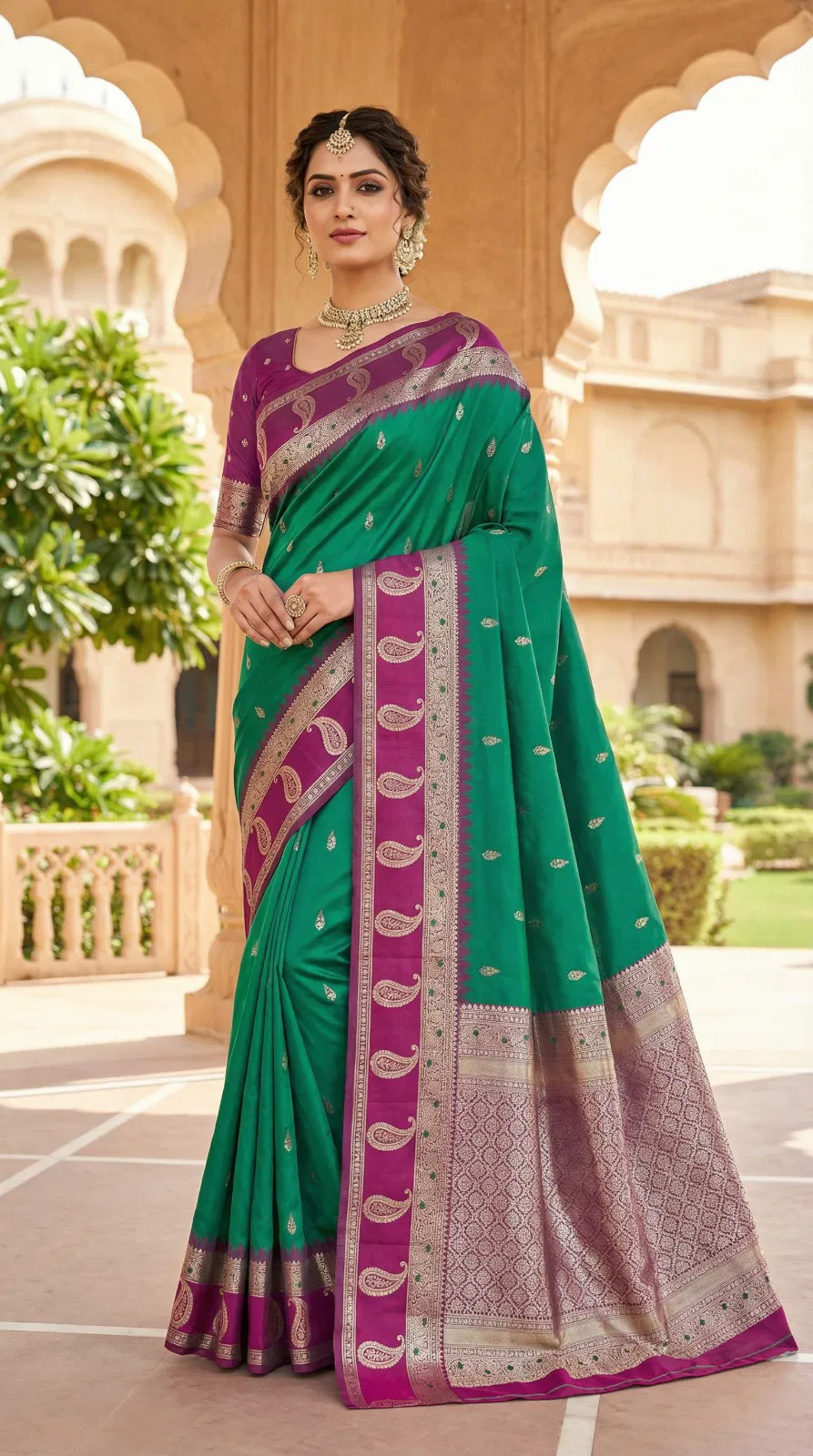 Mb 187 Premium Banarasi Silk Zari Butti Weaving Saree Collection