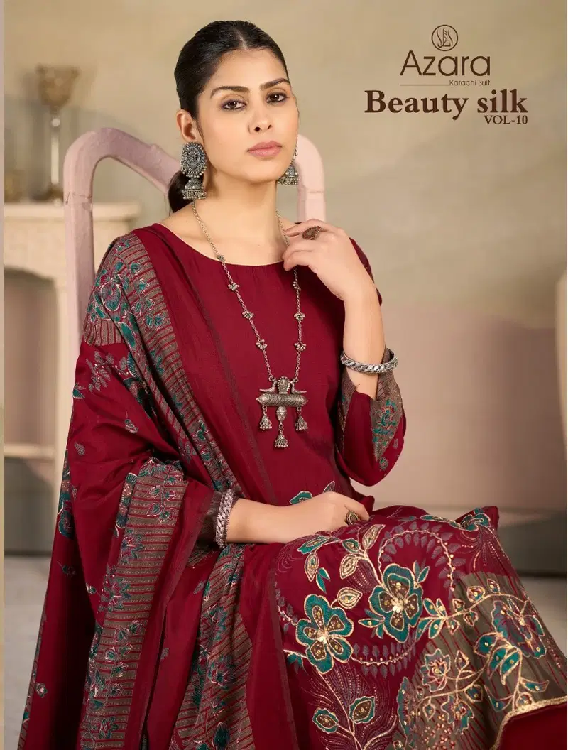 Radhika Azara Beauty Silk Vol 10 Modal Muslin Handwork Dress Material