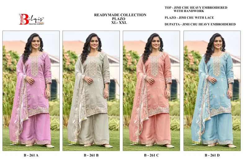 Bilqis B 261 A To D Readymade Jimmy Choo Embroidery Pakistani Salwar Kameez