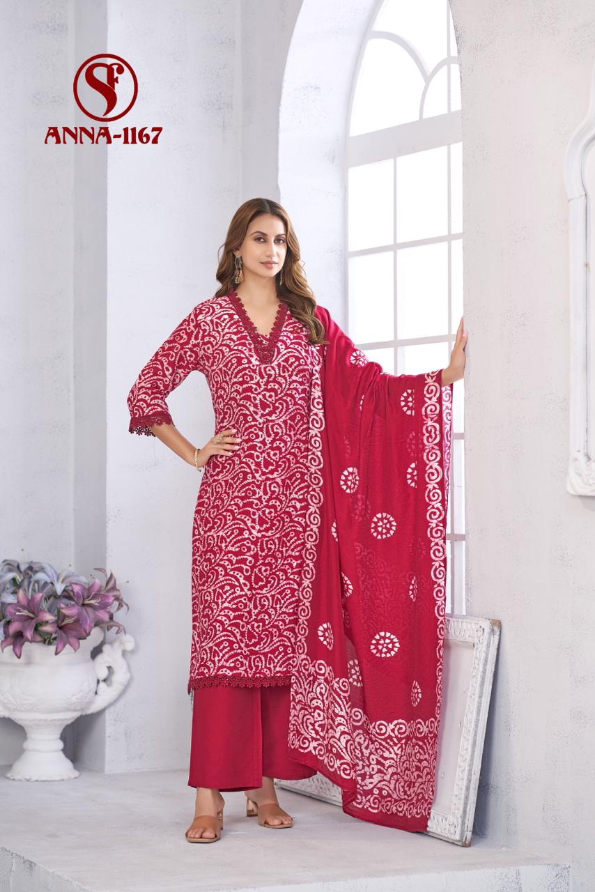 Swt Anna Vol 8 Mal Chanderi Batik Print Kurti Bottom With Dupatta