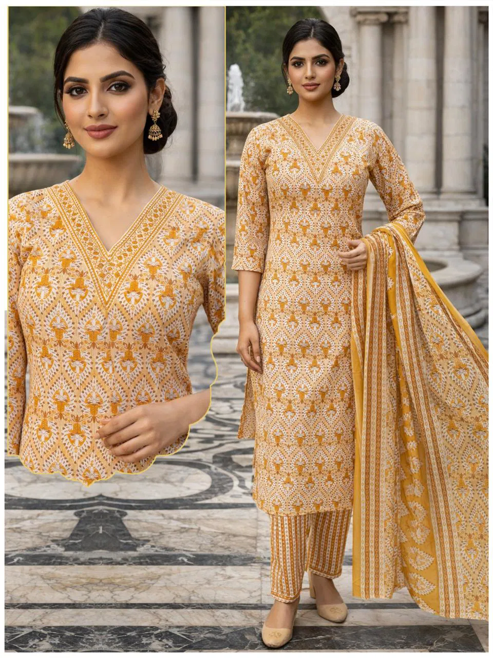 Naisha K 705 Cotton Casual Wear Kurti Pant And Dupatta Collection