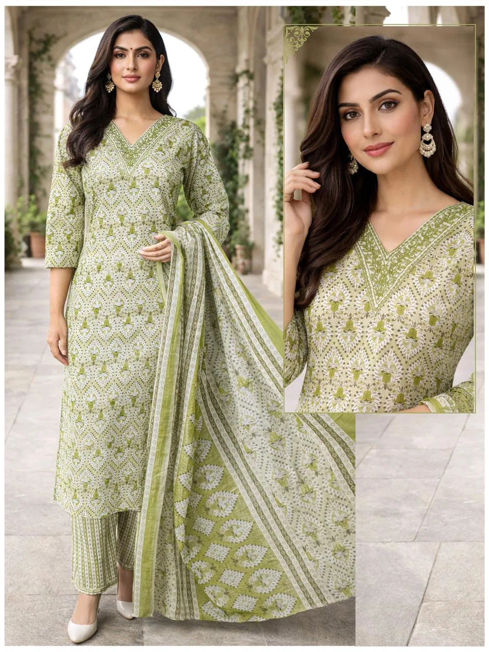 Naisha K 705 Cotton Casual Wear Kurti Pant And Dupatta Collection