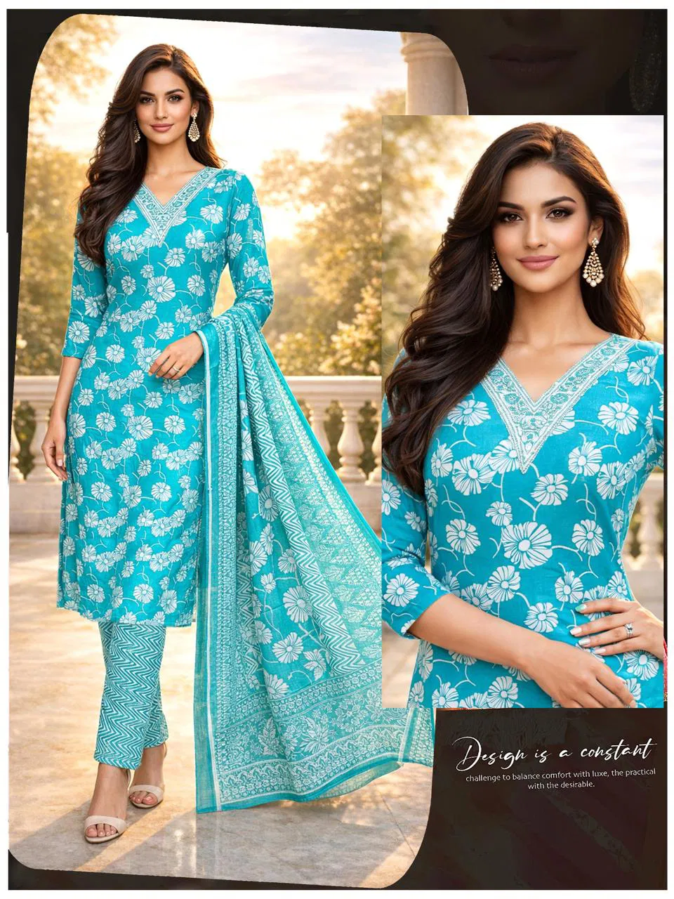 Naisha K 705 Cotton Casual Wear Kurti Pant And Dupatta Collection