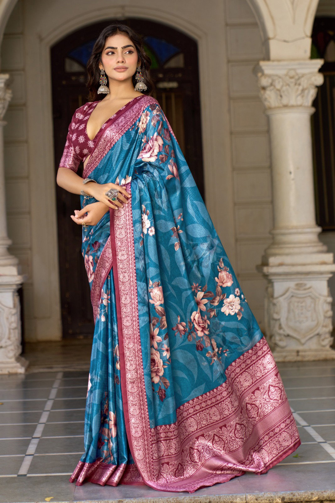 Shubh Shree Elara Pashmina Silk Digital Printed Saree