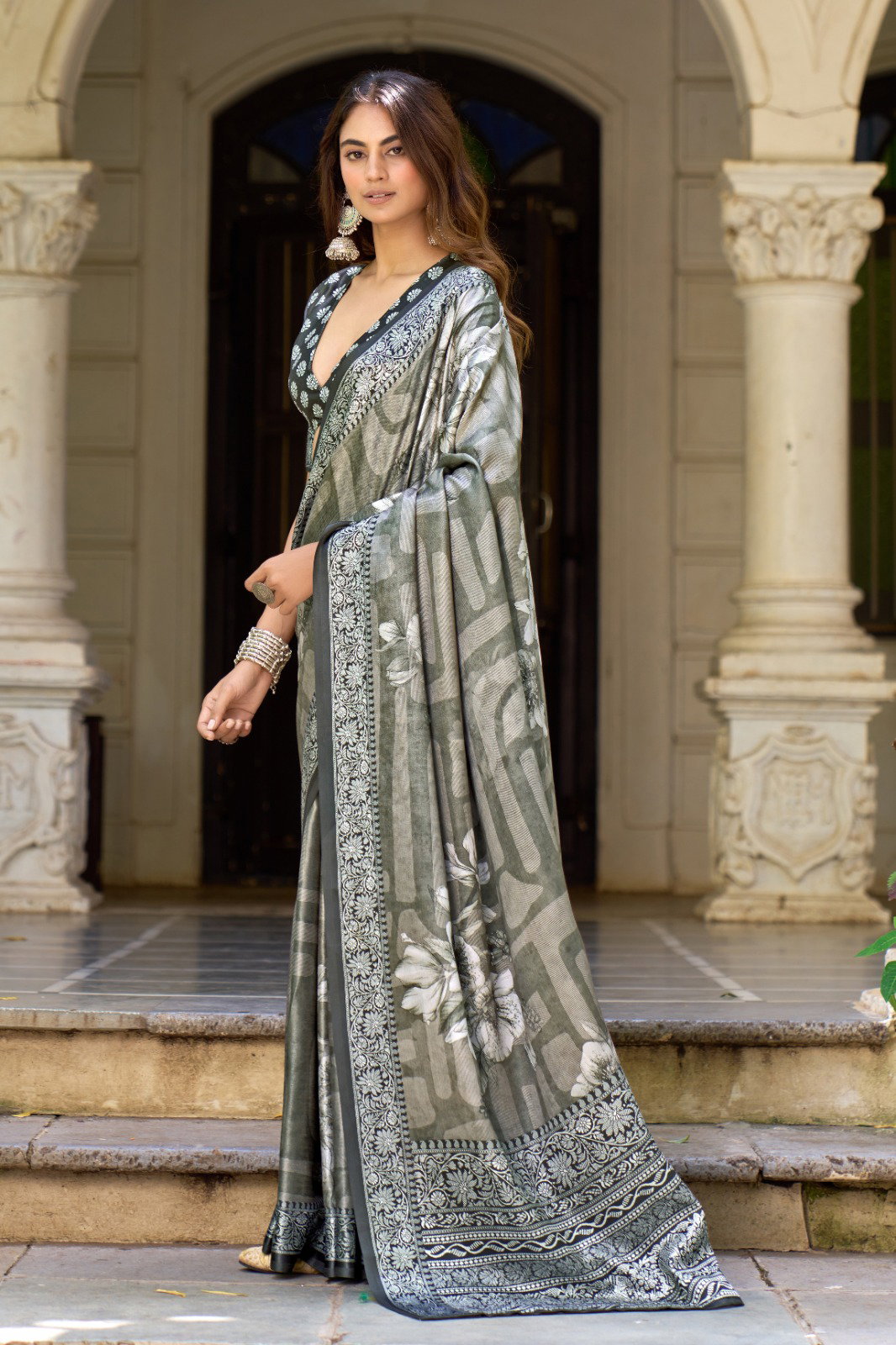 Shubh Shree Elara Pashmina Silk Digital Printed Saree