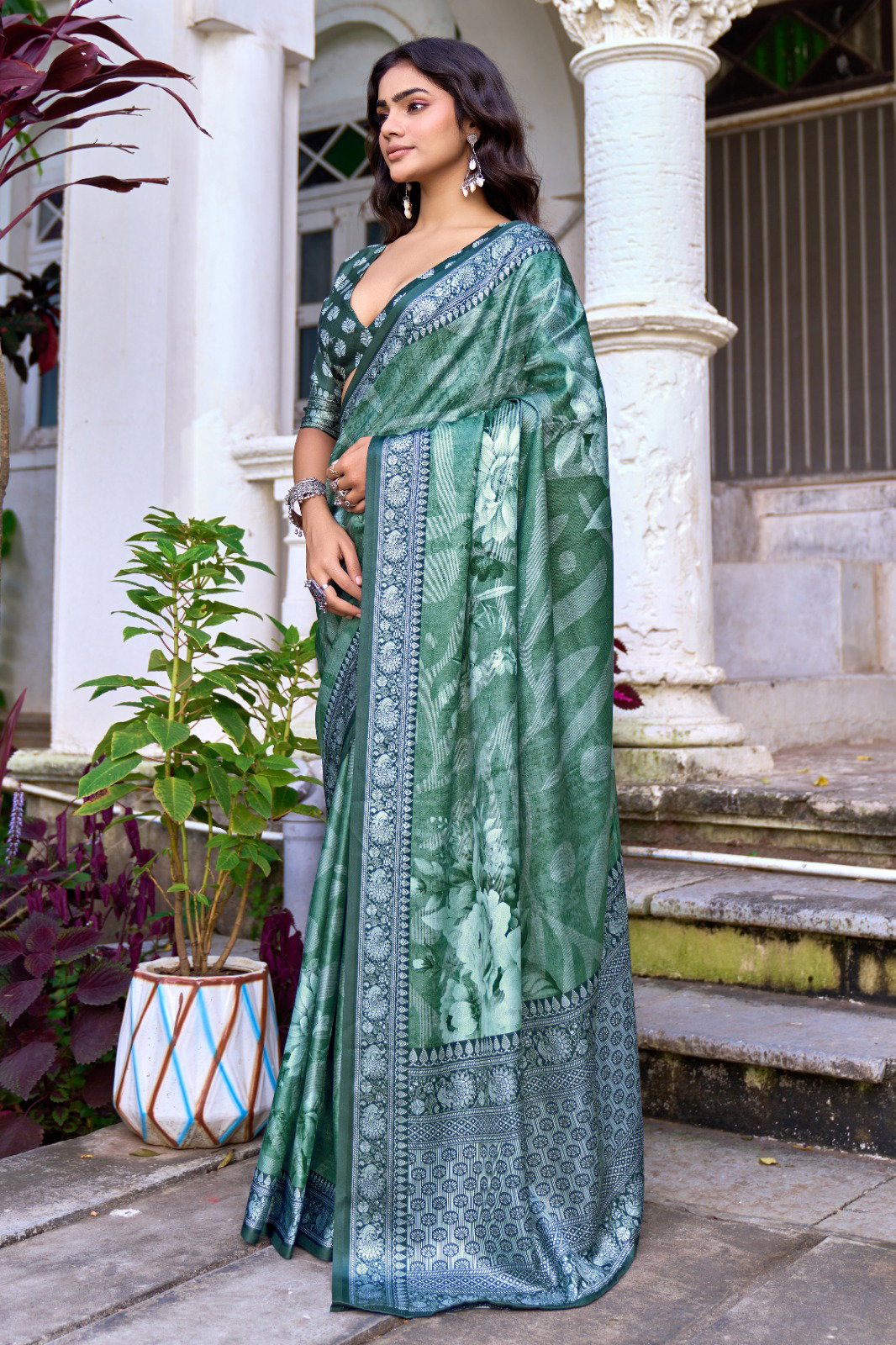 Shubh Shree Elara Pashmina Silk Digital Printed Saree