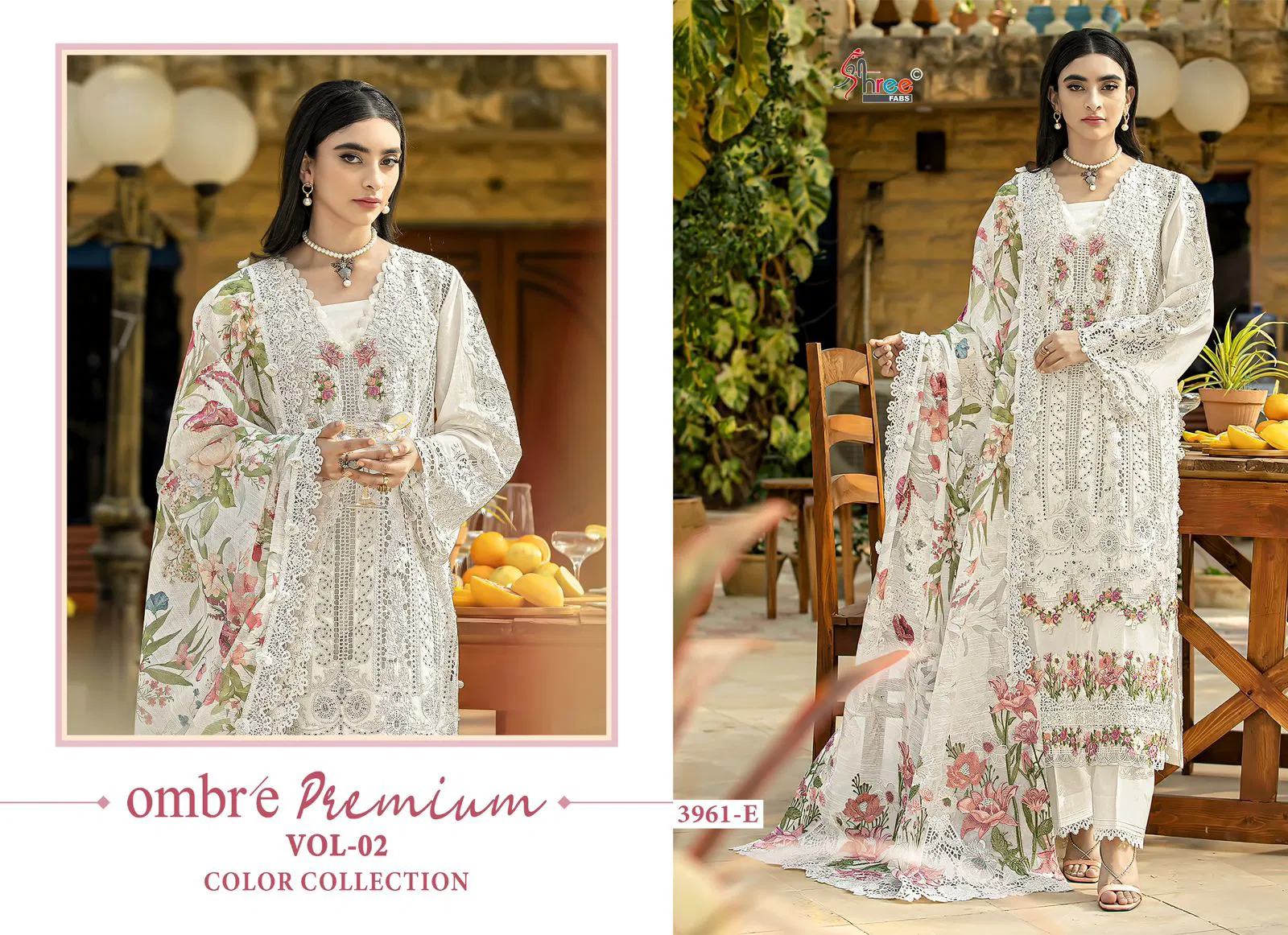 Shree Ombre Premium 3961 E To H Cotton Embroidery Pakistani Salwar Kameez