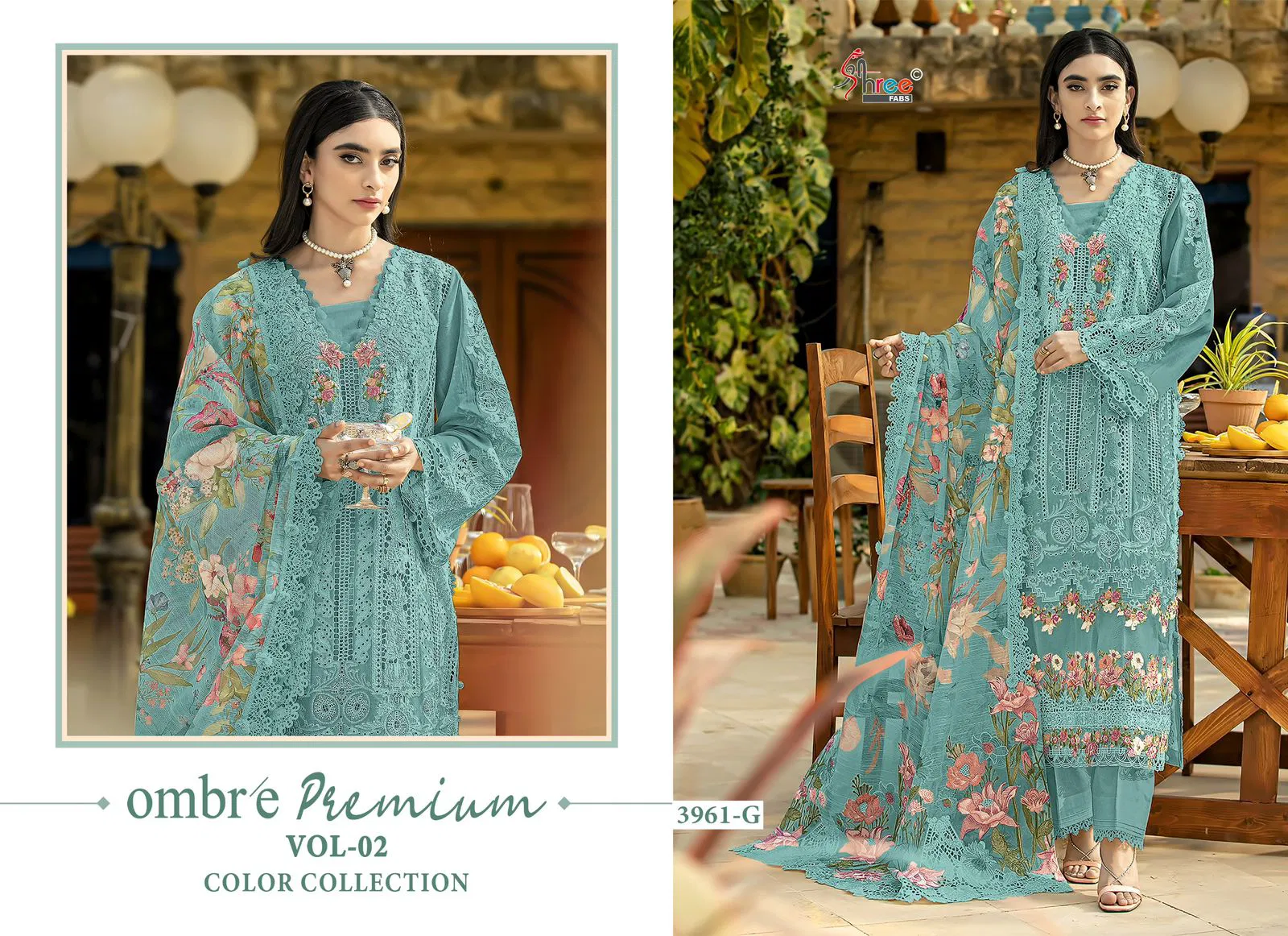 Shree Ombre Premium 3961 E To H Cotton Embroidery Pakistani Salwar Kameez