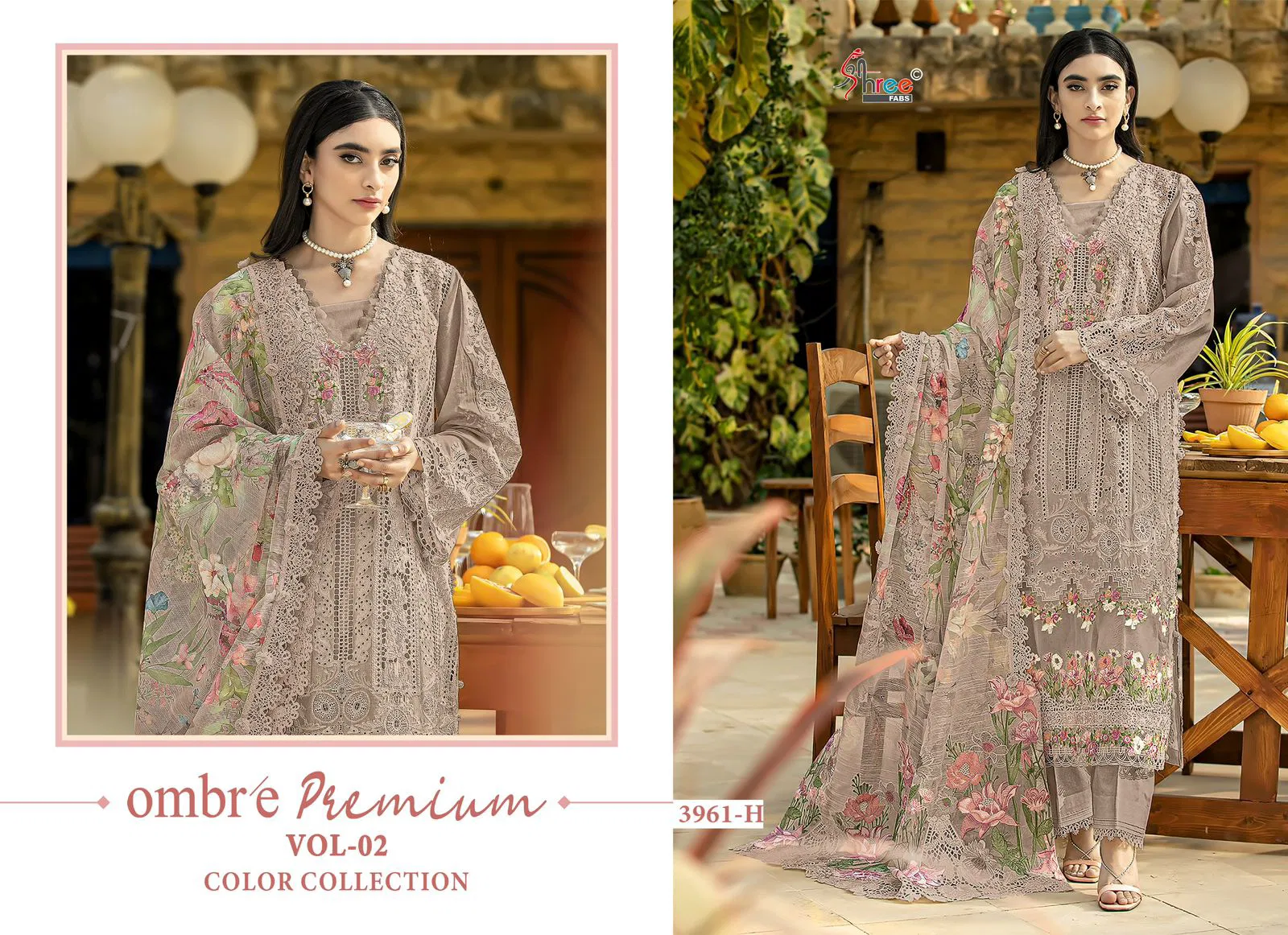 Shree Ombre Premium 3961 E To H Cotton Embroidery Pakistani Salwar Kameez