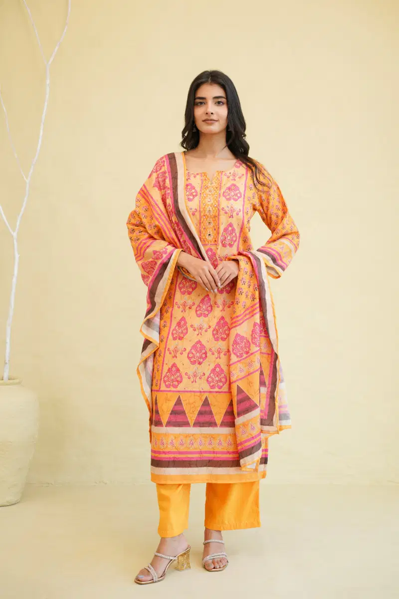 Naisha K 707 Cotton Festival Wear Kurti Pant And Dupatta Collection