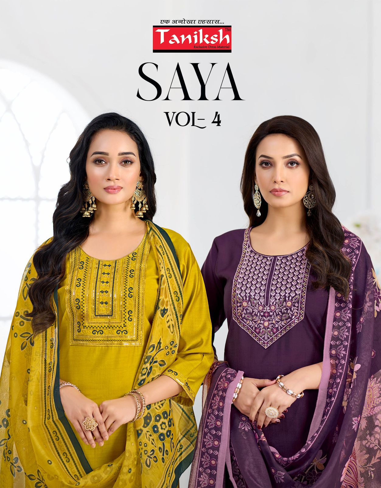 Taniksh Saya Vol 4 Vertical With Embroidery Top with Bottom and Dupatta Collection