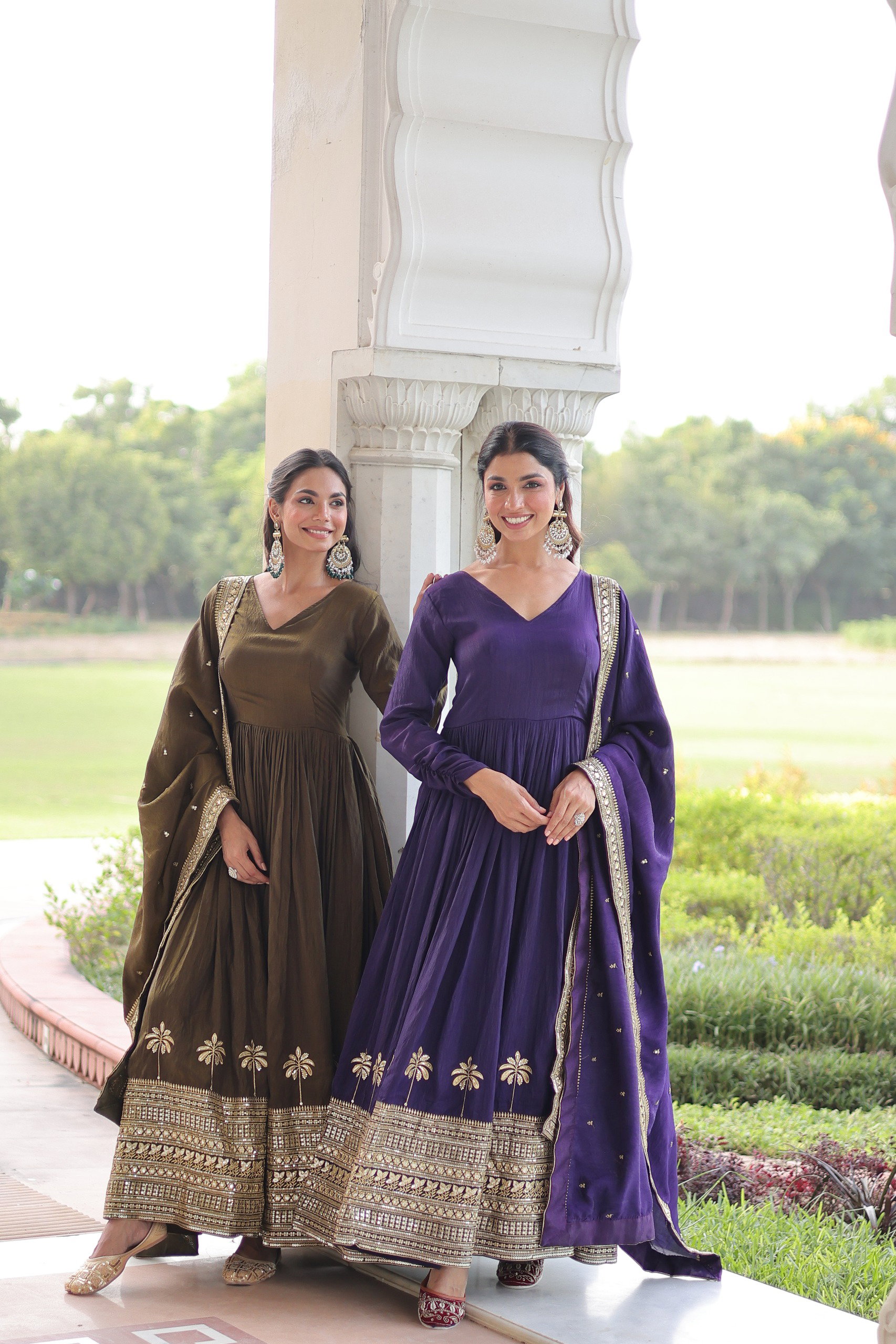 Lekha KA 1218 Vichitra Silk Sequins Embroidery Gown With Dupatta