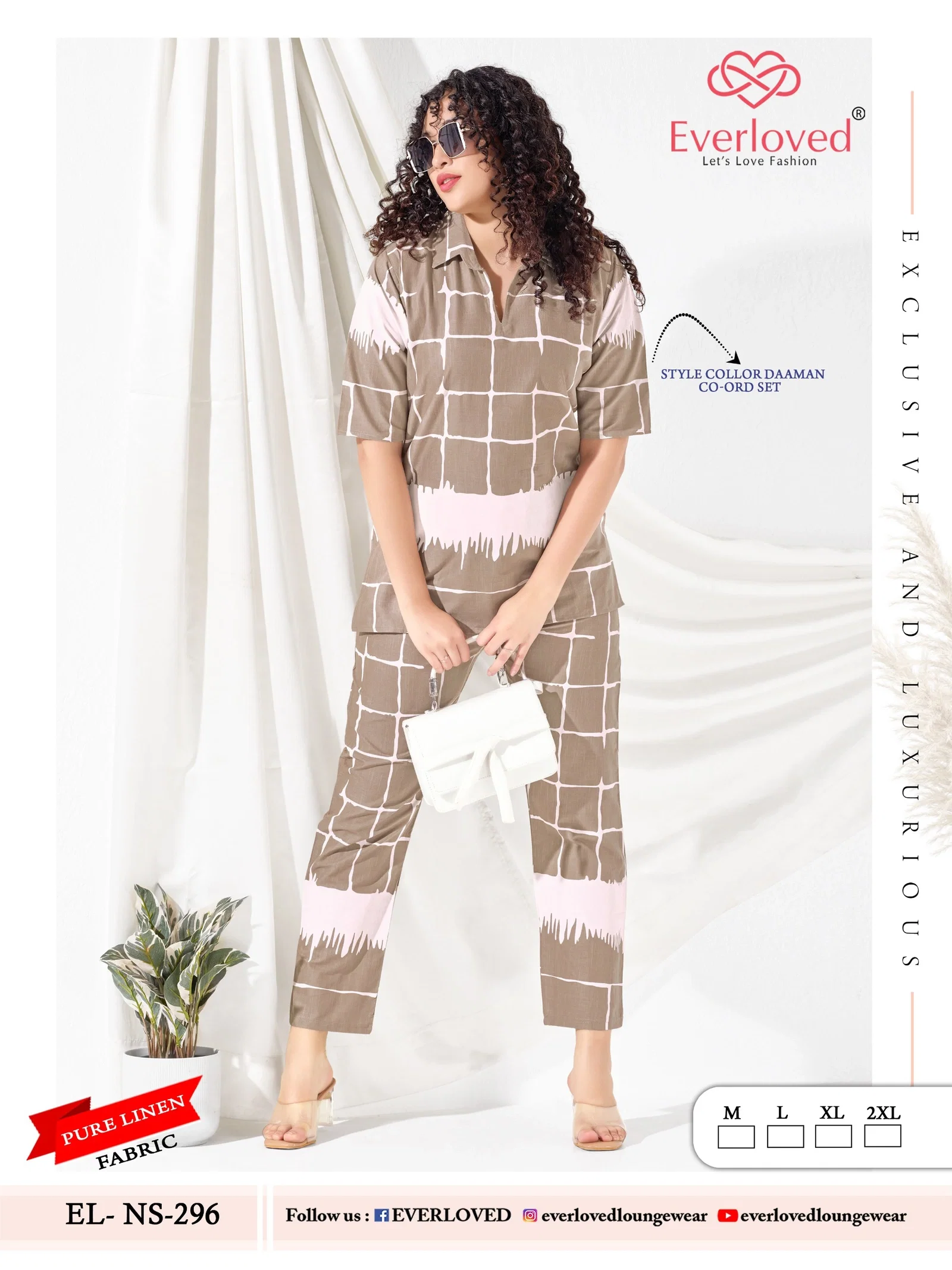 Dnp Everloved NS 296 Pure Linen Daaman co ord set Collection