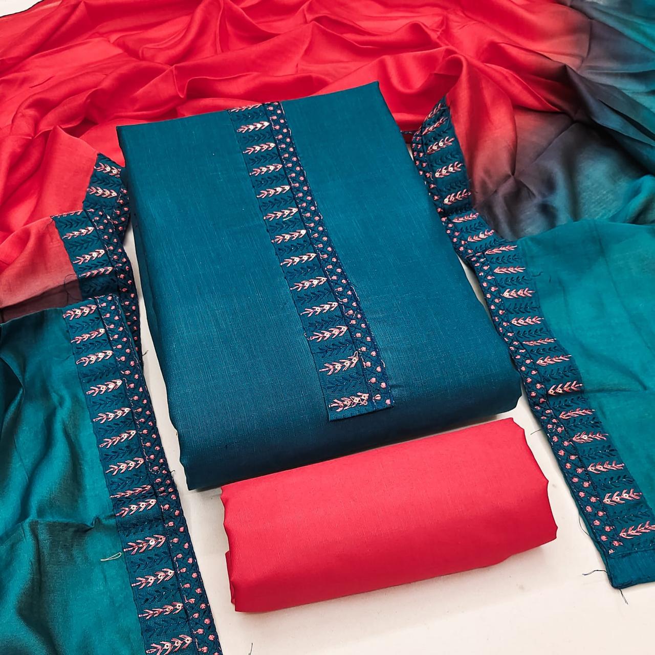 Designer Mittoo Bombay Cotton Tie Daman Less Multi Work Dress material Collection