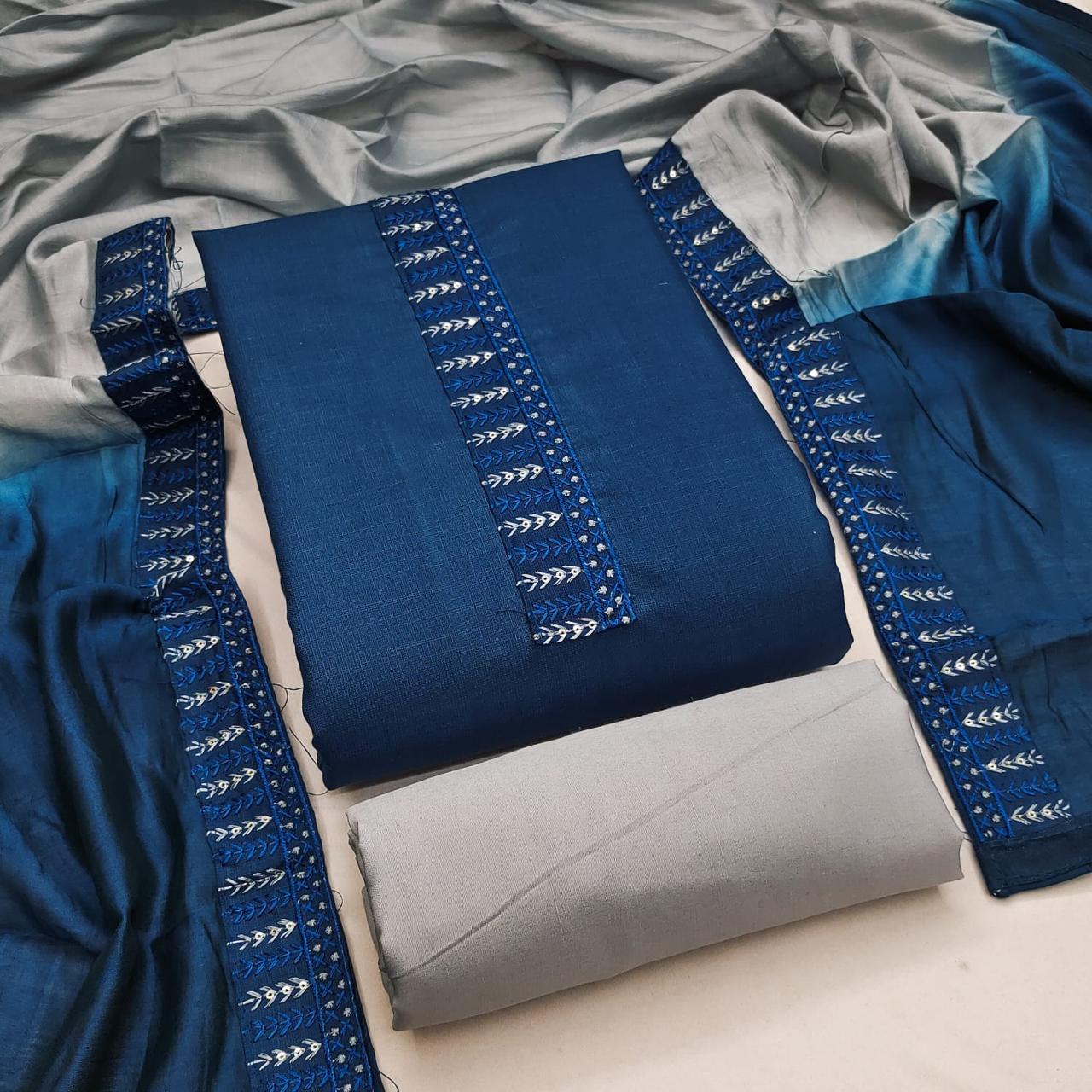 Designer Mittoo Bombay Cotton Tie Daman Less Multi Work Dress material Collection