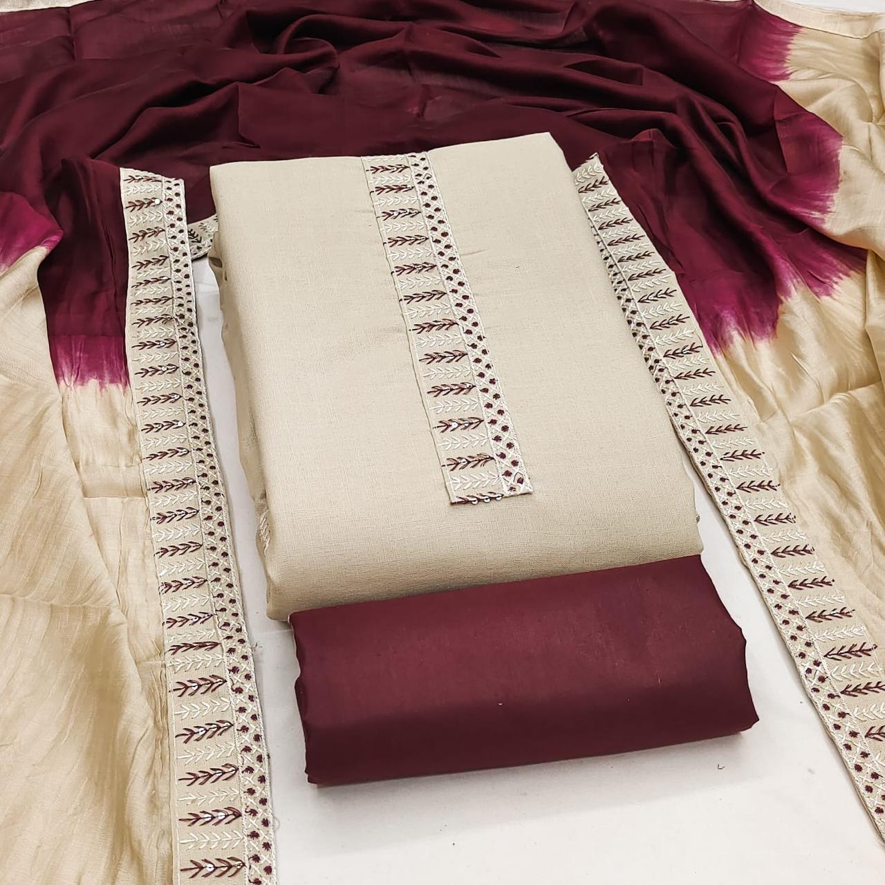 Designer Mittoo Bombay Cotton Tie Daman Less Multi Work Dress material Collection