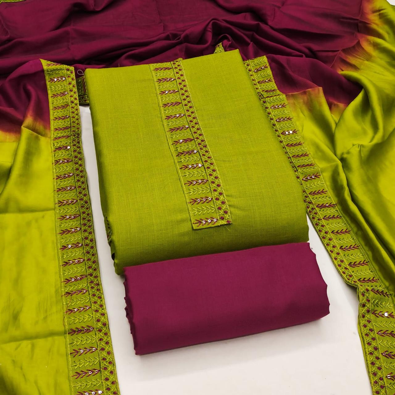 Designer Mittoo Bombay Cotton Tie Daman Less Multi Work Dress material Collection