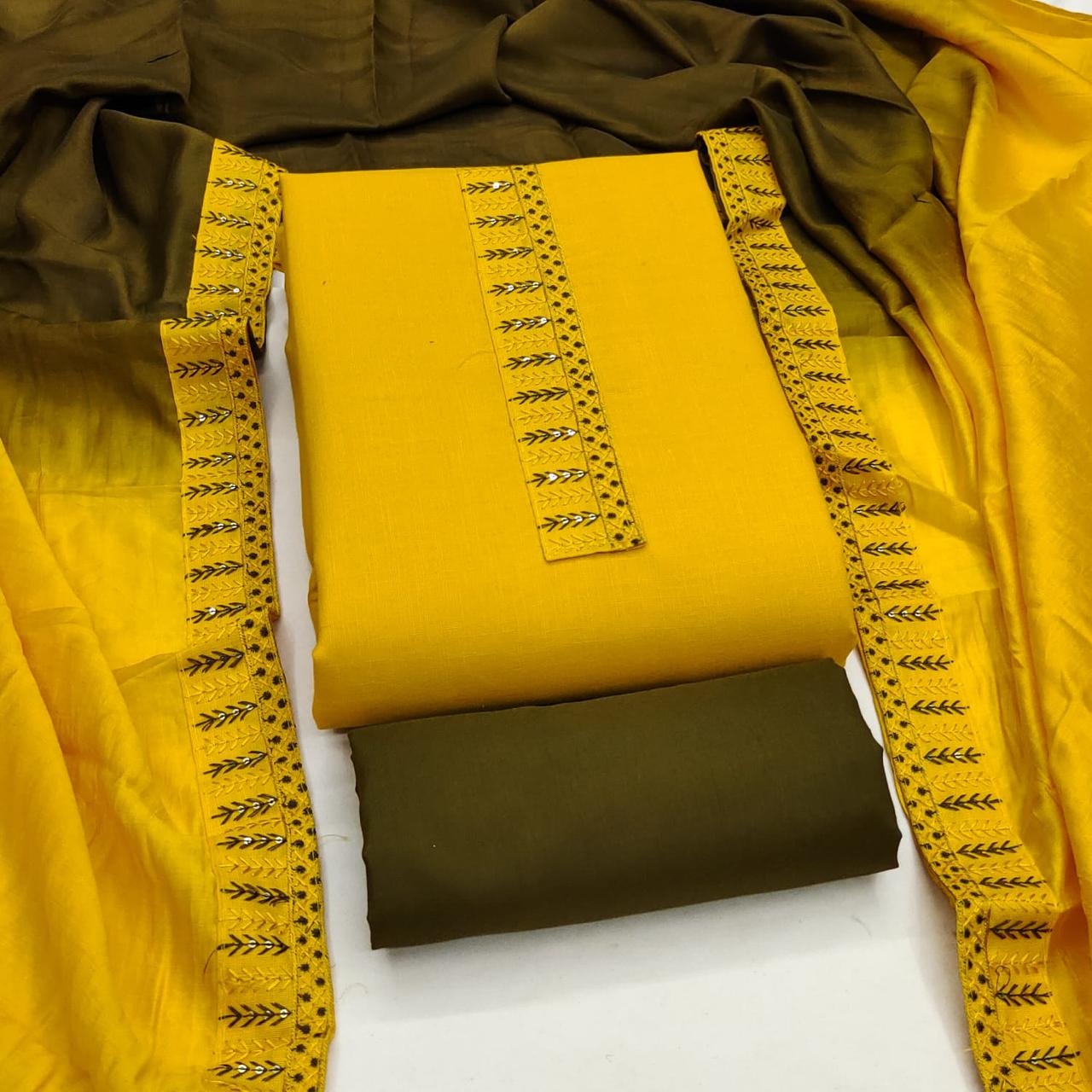 Designer Mittoo Bombay Cotton Tie Daman Less Multi Work Dress material Collection