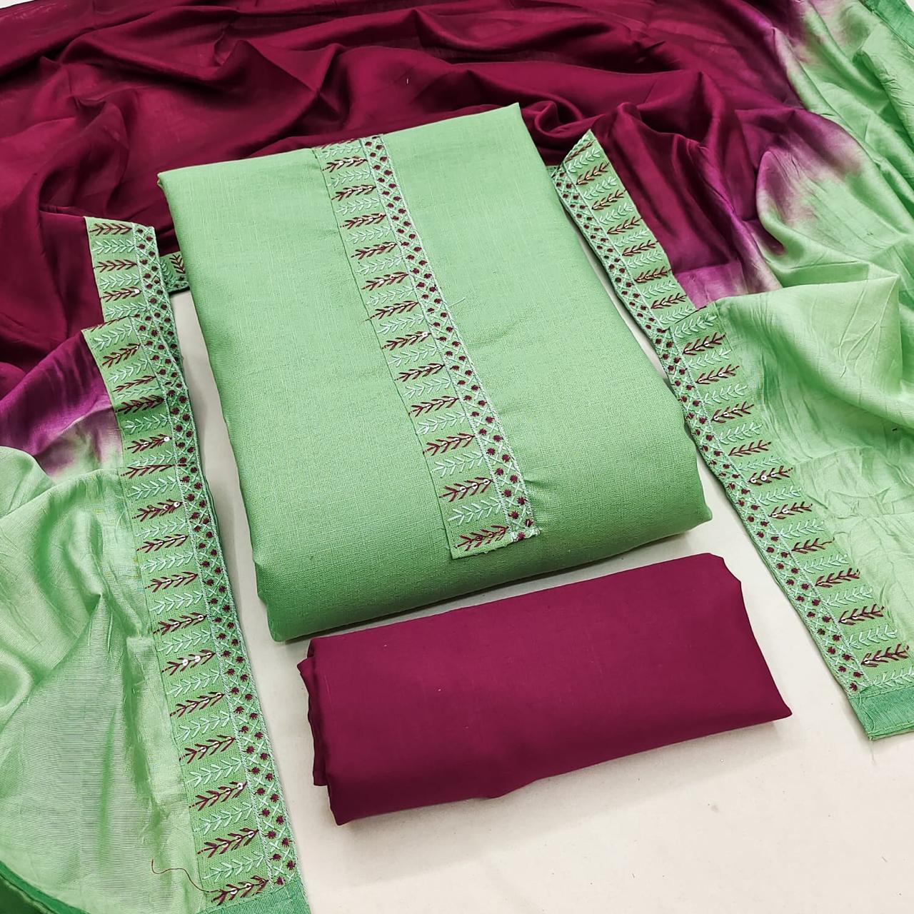Designer Mittoo Bombay Cotton Tie Daman Less Multi Work Dress material Collection