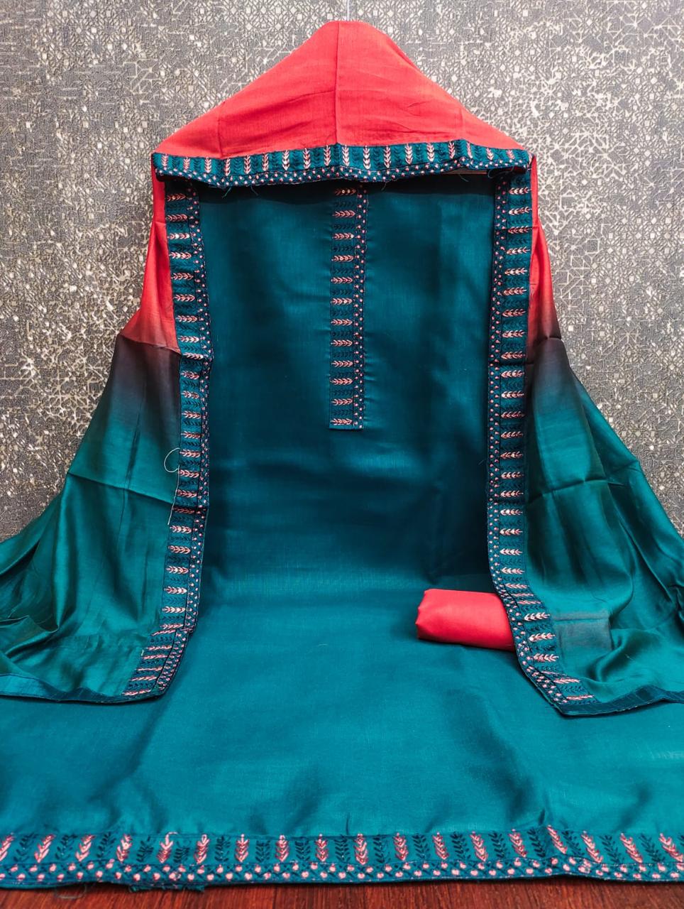 Designer Mittoo Bombay Cotton Tie Daman Less Multi Work Dress material Collection