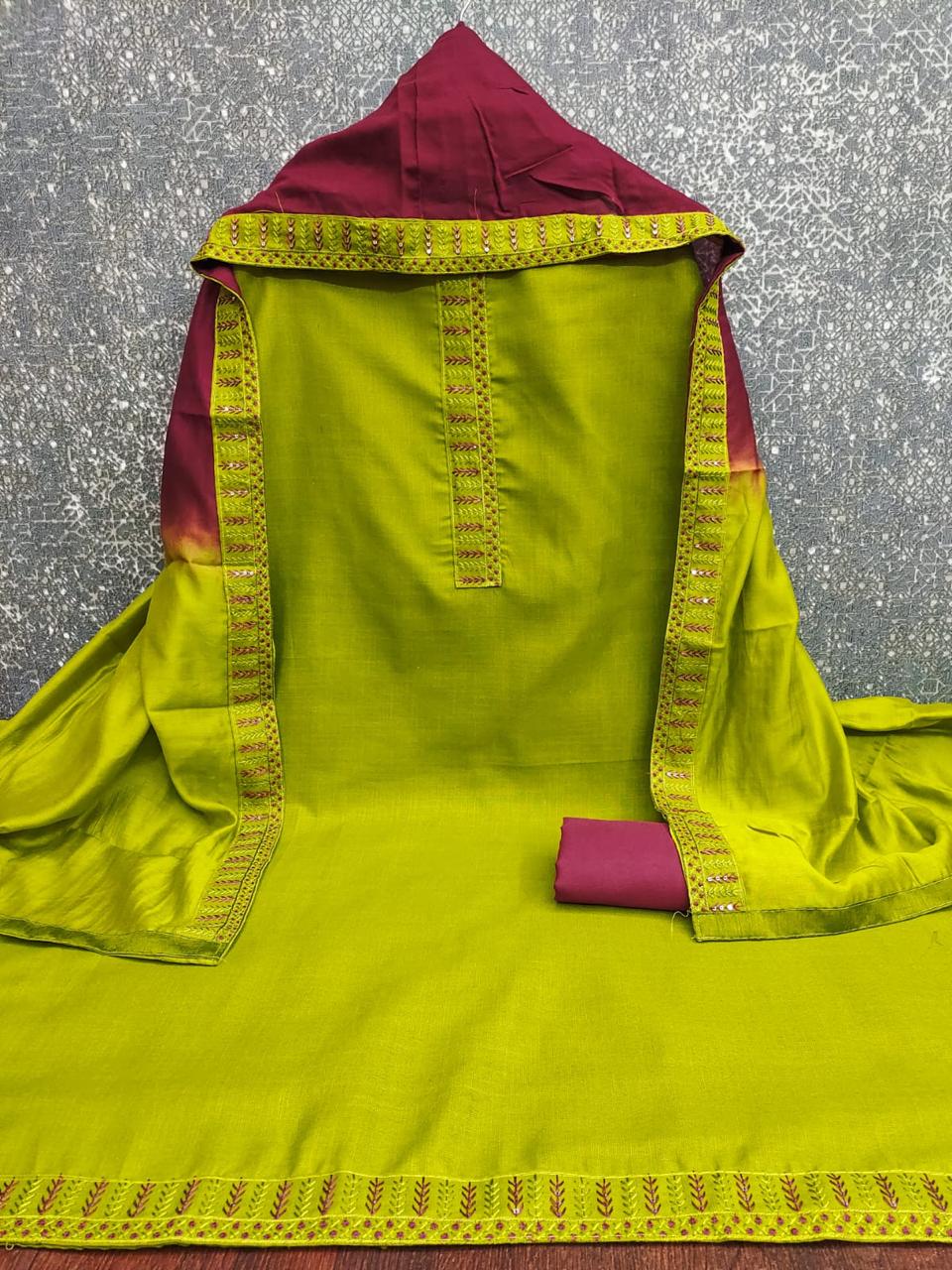 Designer Mittoo Bombay Cotton Tie Daman Less Multi Work Dress material Collection