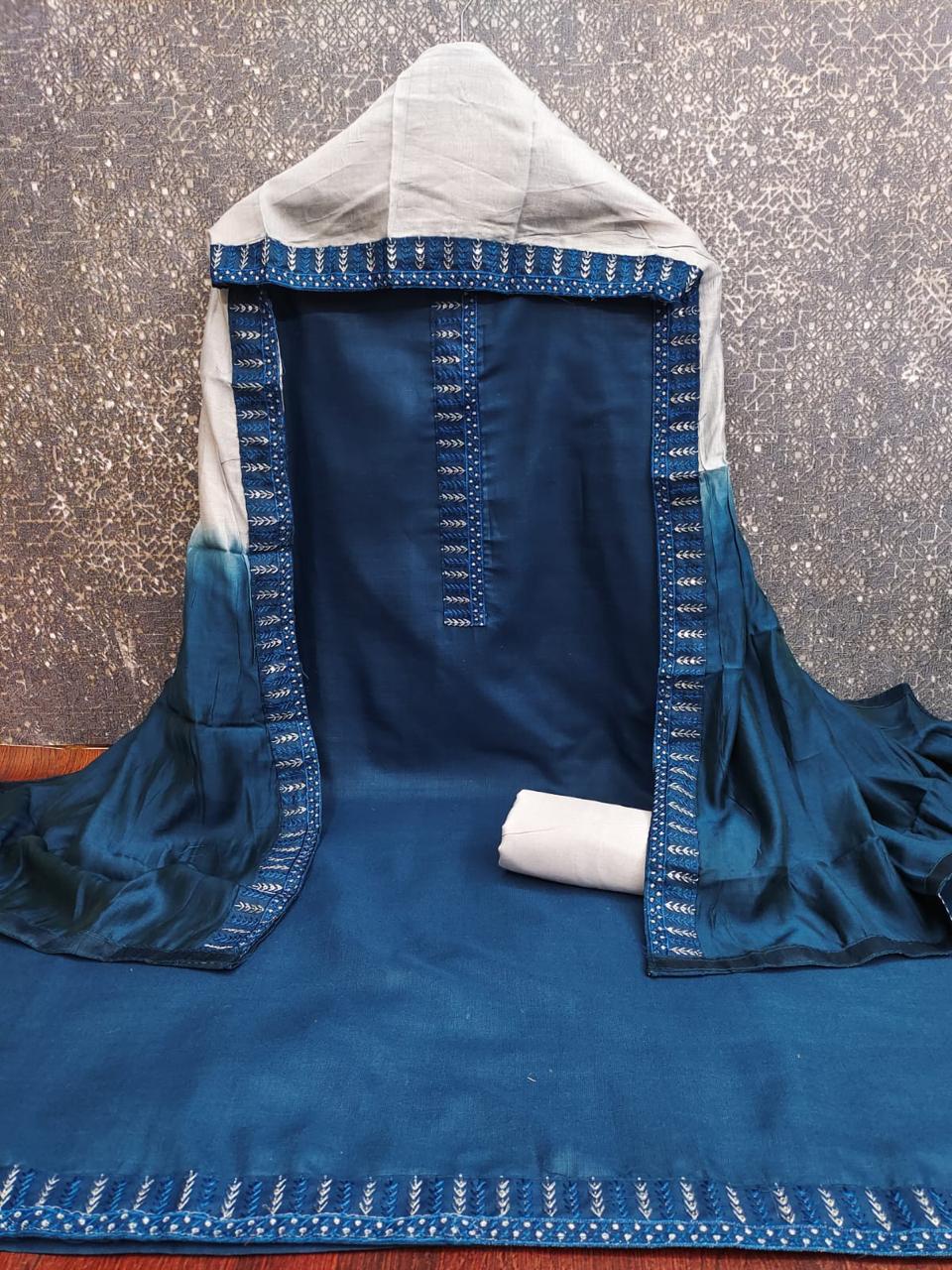 Designer Mittoo Bombay Cotton Tie Daman Less Multi Work Dress material Collection