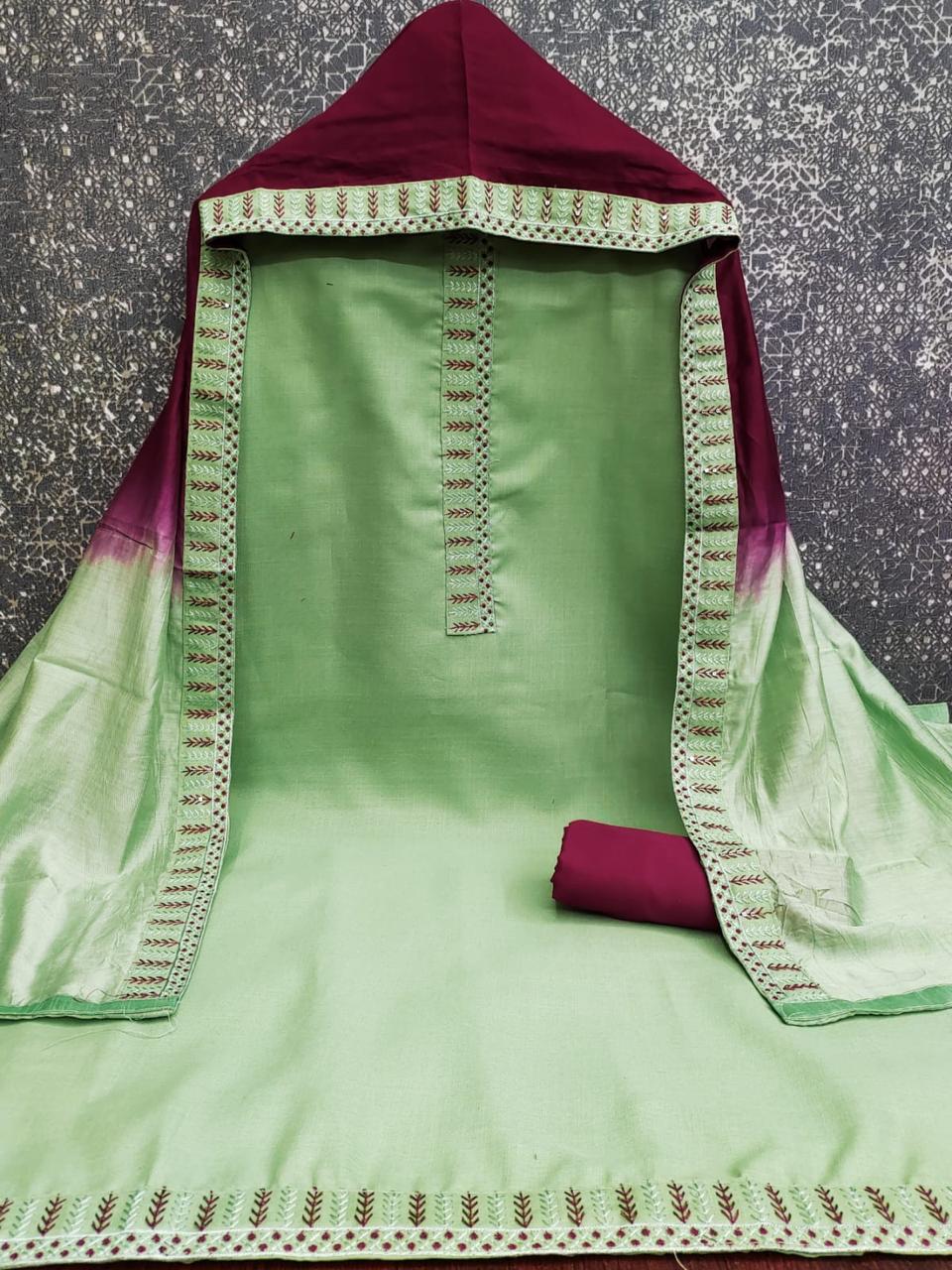 Designer Mittoo Bombay Cotton Tie Daman Less Multi Work Dress material Collection