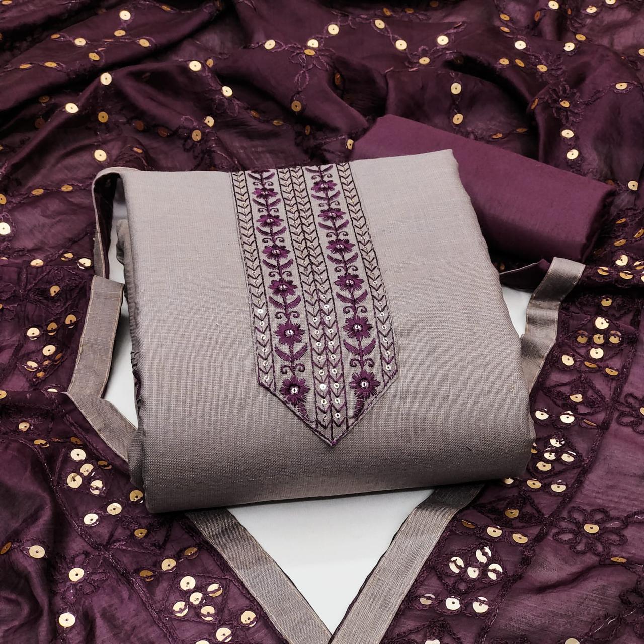 Designer Life Style Bombay Cotton Tie Daman Less Multi Less Sequence Work Dress material Collection