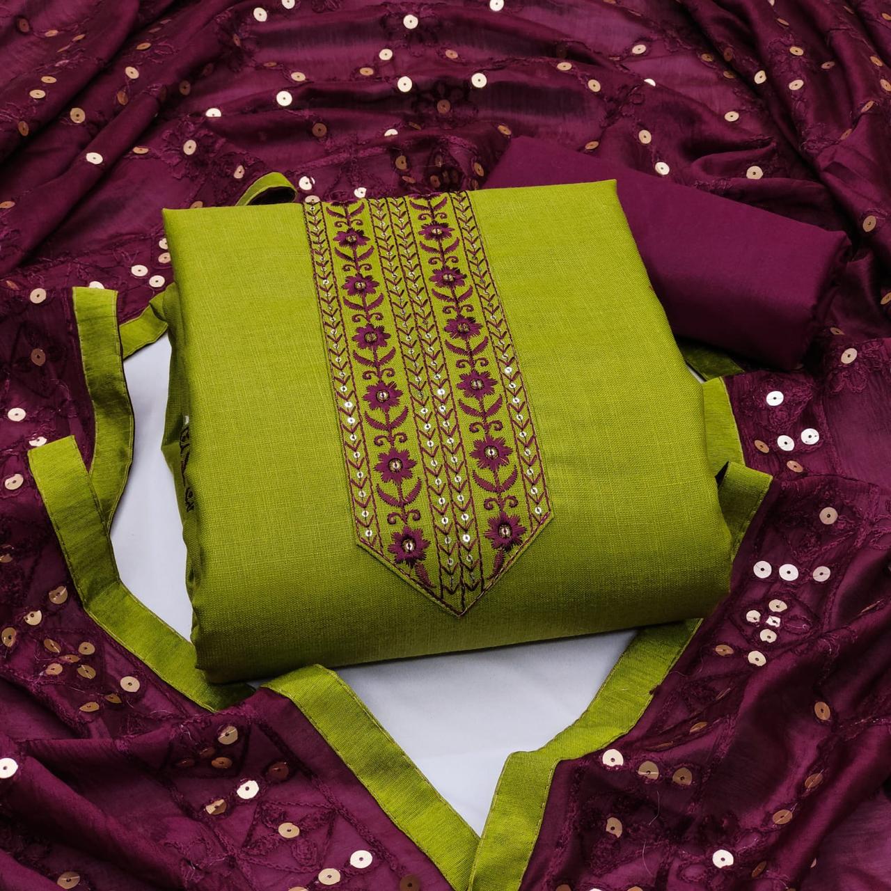 Designer Life Style Bombay Cotton Tie Daman Less Multi Less Sequence Work Dress material Collection